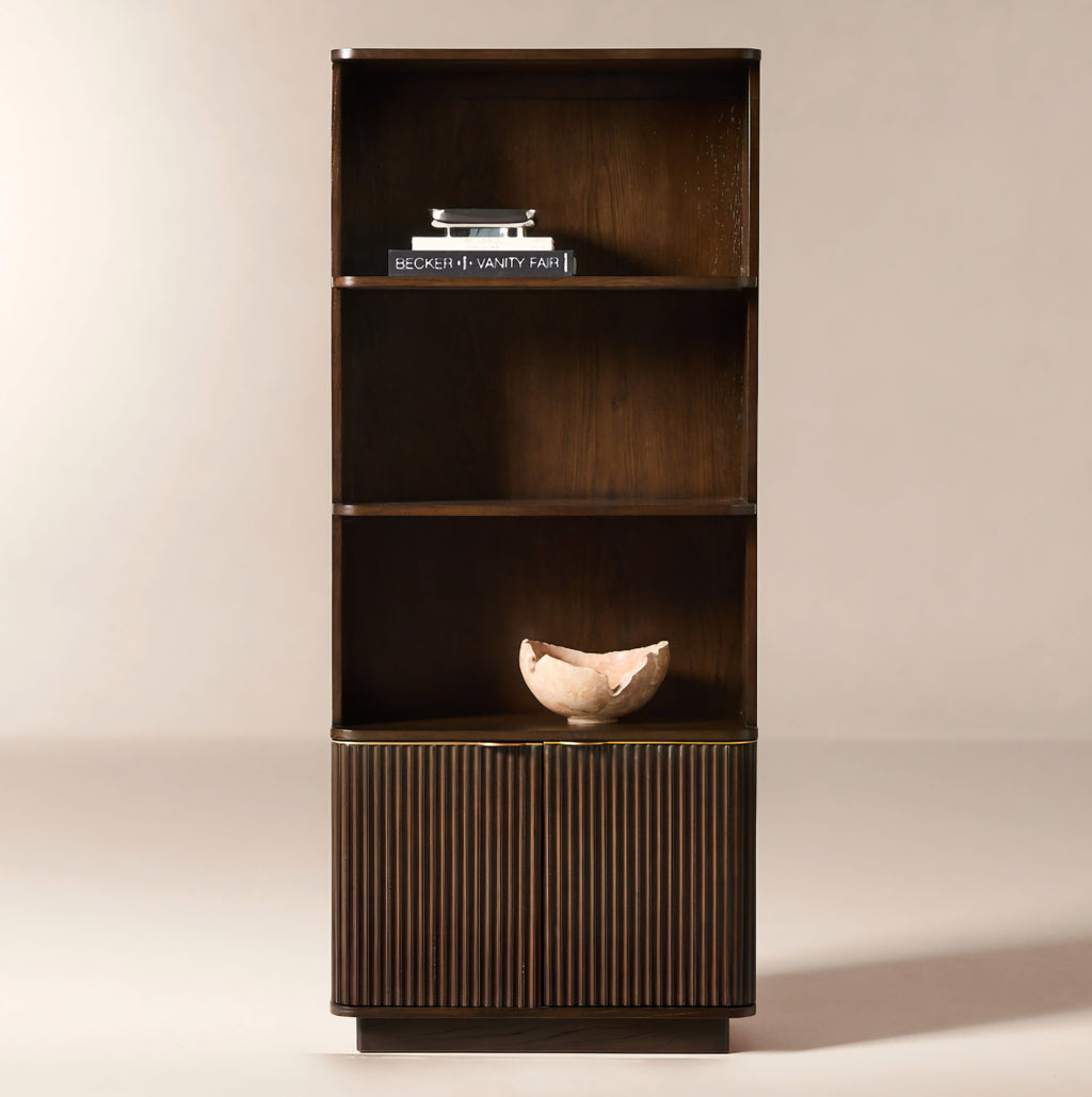 THE ONE × Davison — Fluted Dark Oak Bookcase