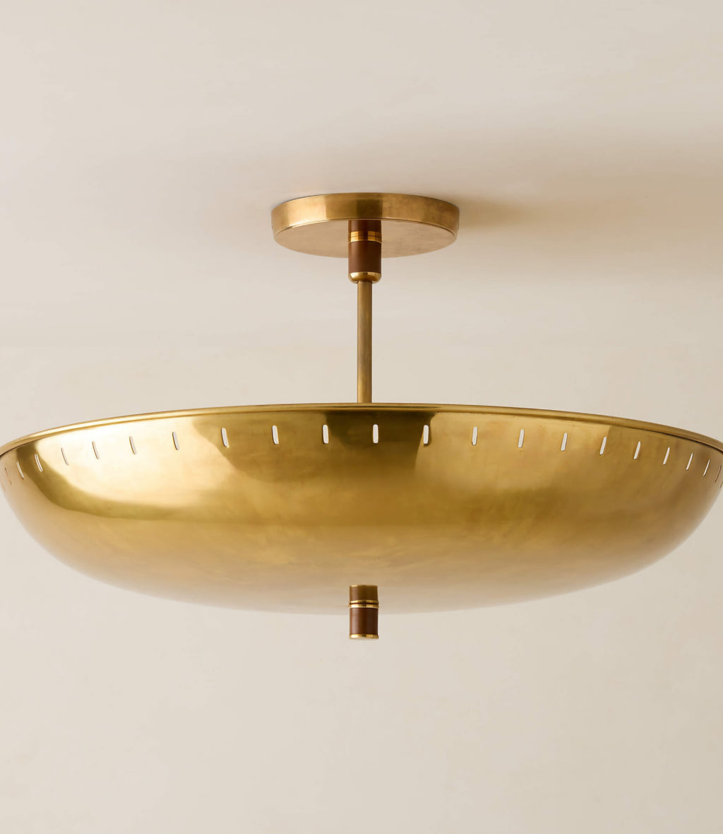 THE ONE × Atelier — Aged Brass Semi-Flush Mount Light