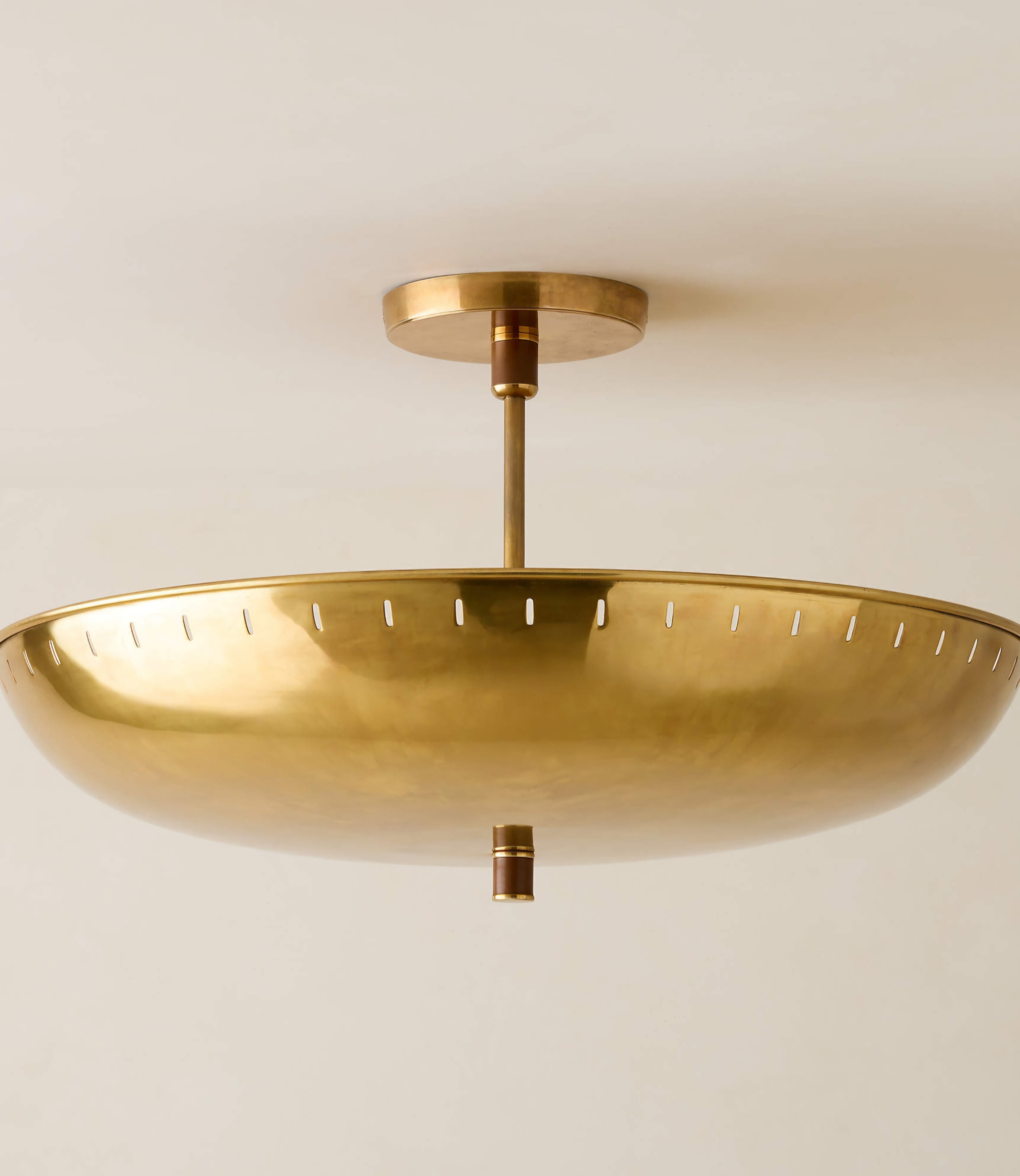 THE ONE × Atelier — Aged Brass Semi-Flush Mount Light