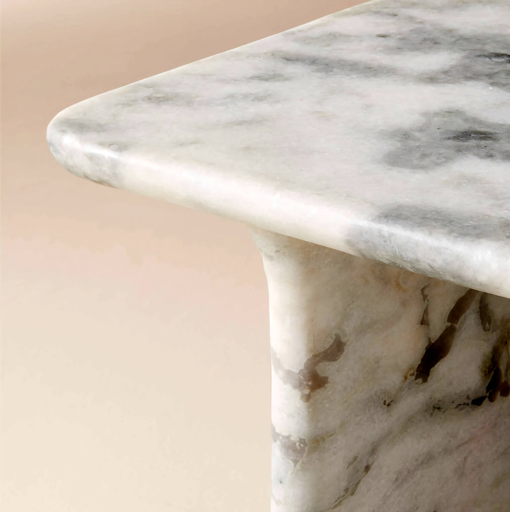 THE ONE × Almera — White Marble Side Table