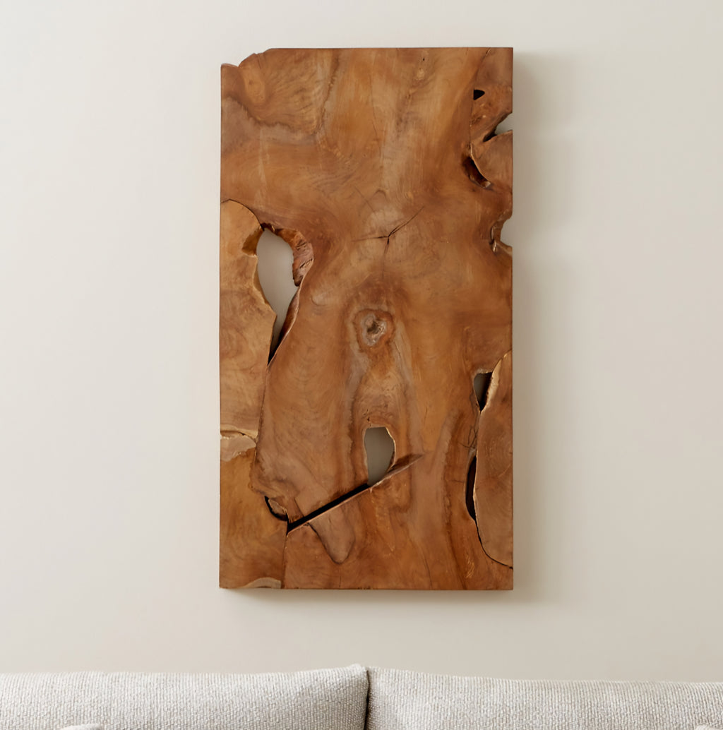 THE ONE × Slice — チーク材ウォールアート (19"x35")