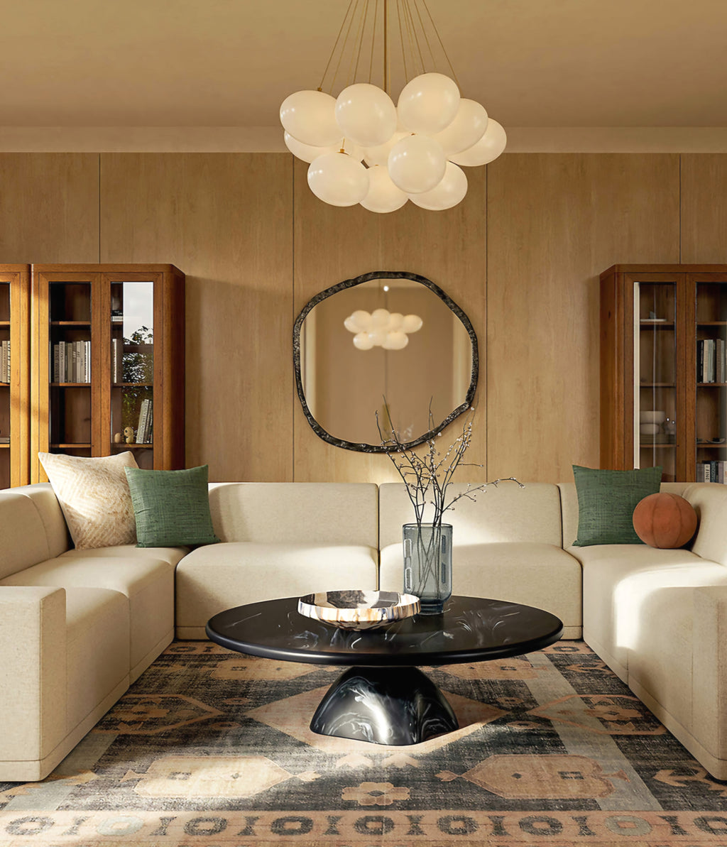 THE ONE × Faible — 4-Piece L-Shaped White Performance Linen Standard Depth Sectional Sofa with Left Arm