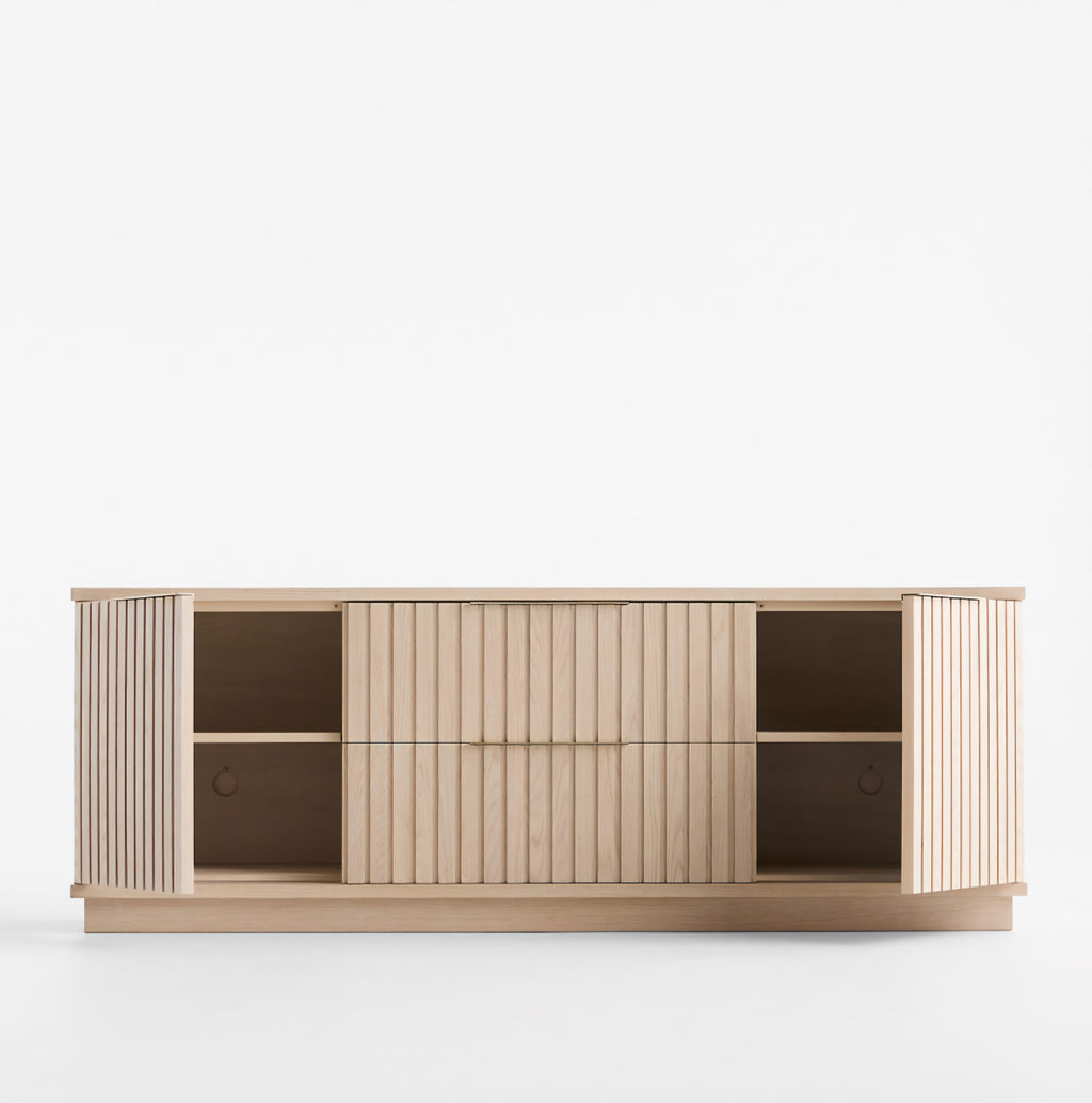 THE ONE × Batten-White Oak Storage Media Console (72")