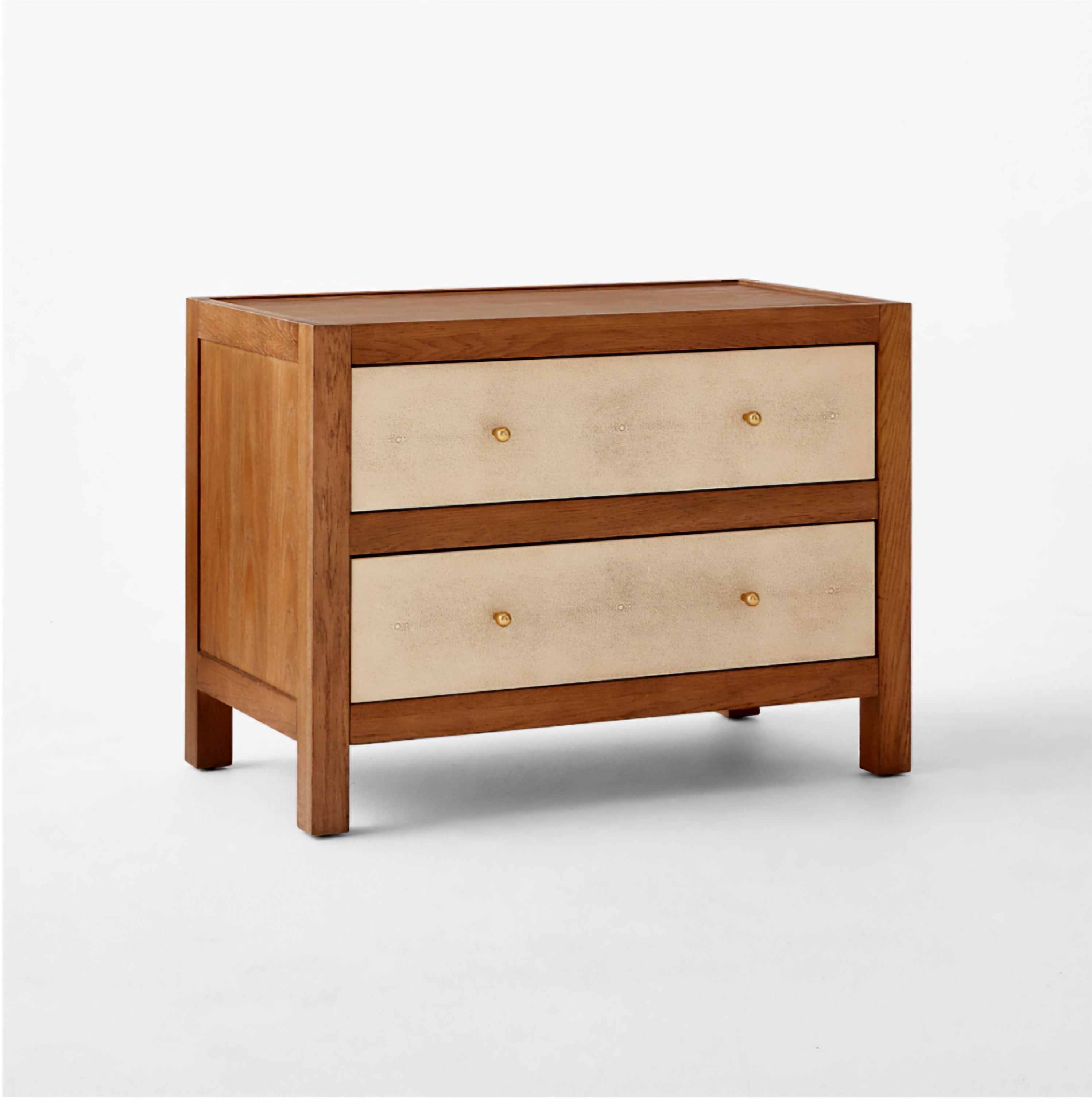 THE ONE × Layton — White Oak and Shagreen 2-Drawer Nightstand