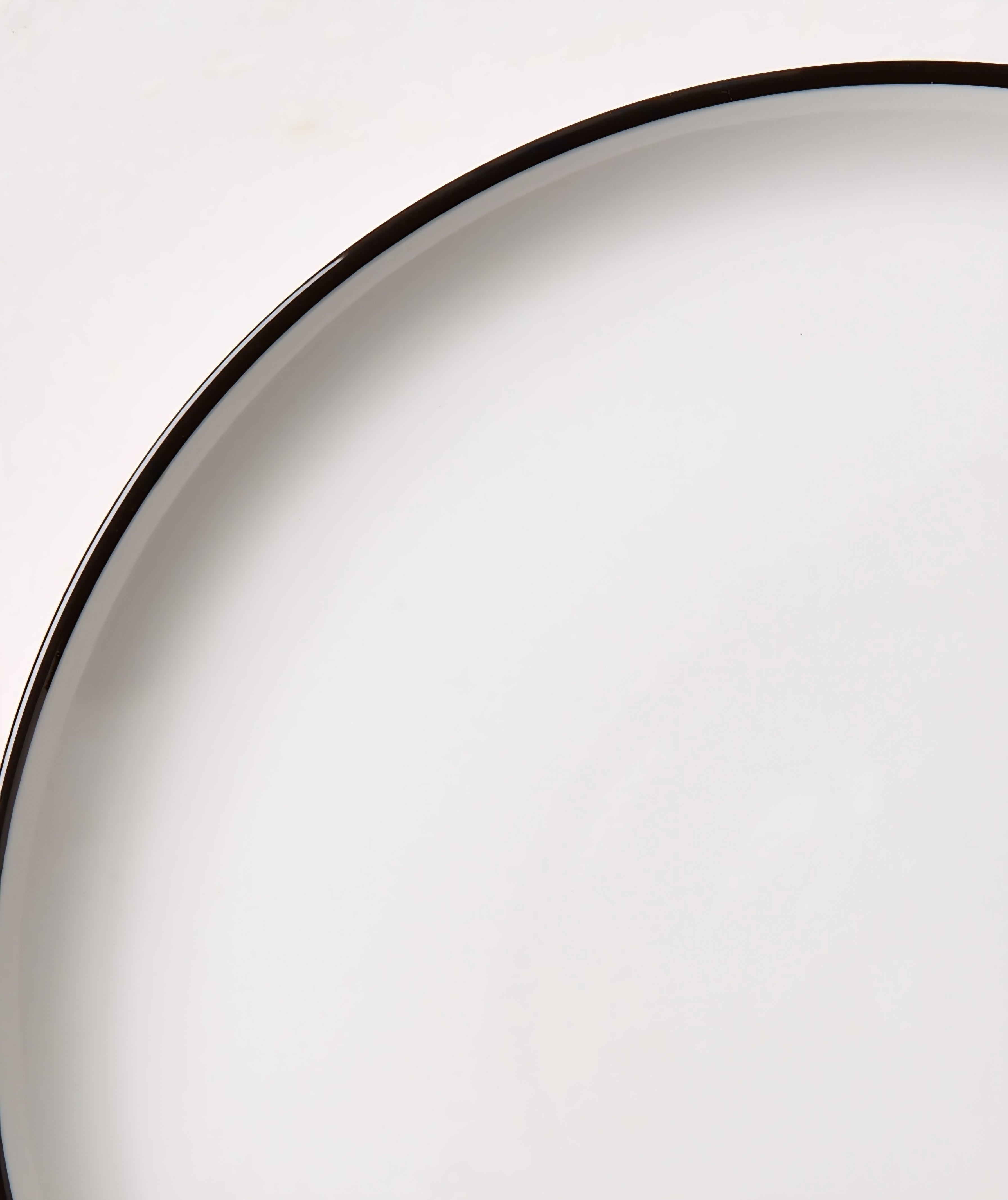 THE ONE × Contact — White Ceramic Dinner Plates with Black Rim