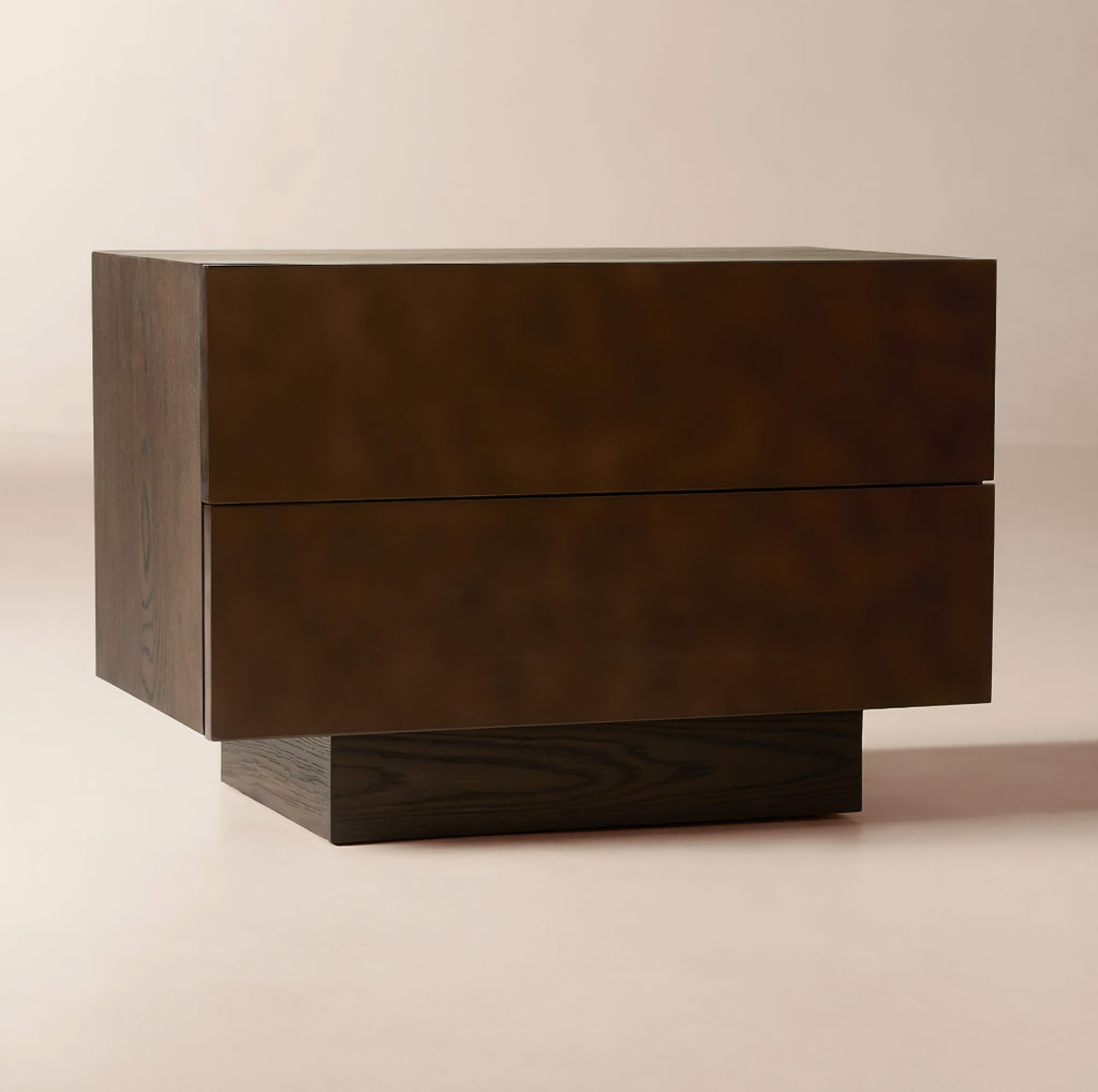 THE ONE × Hudson — Lacquered Dark Brown Wood Nightstand