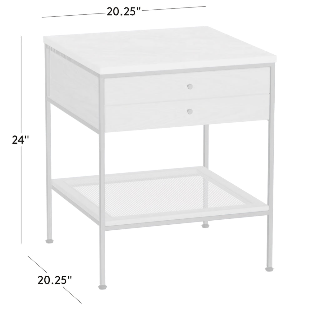 THE ONE × Connoisseur — Light Oak Nightstand with Marble Top