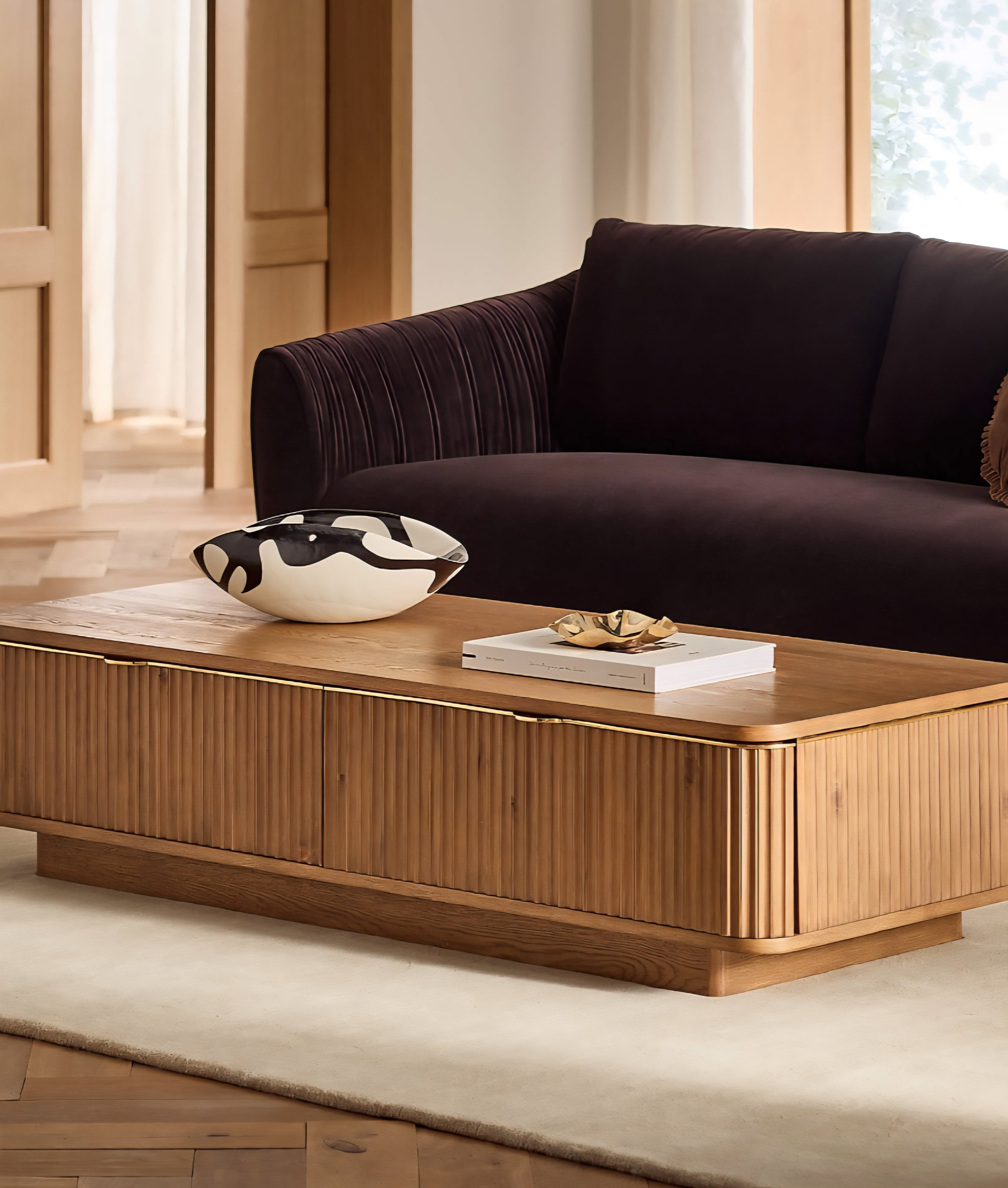 THE ONE × Ruched Velvet Sofa