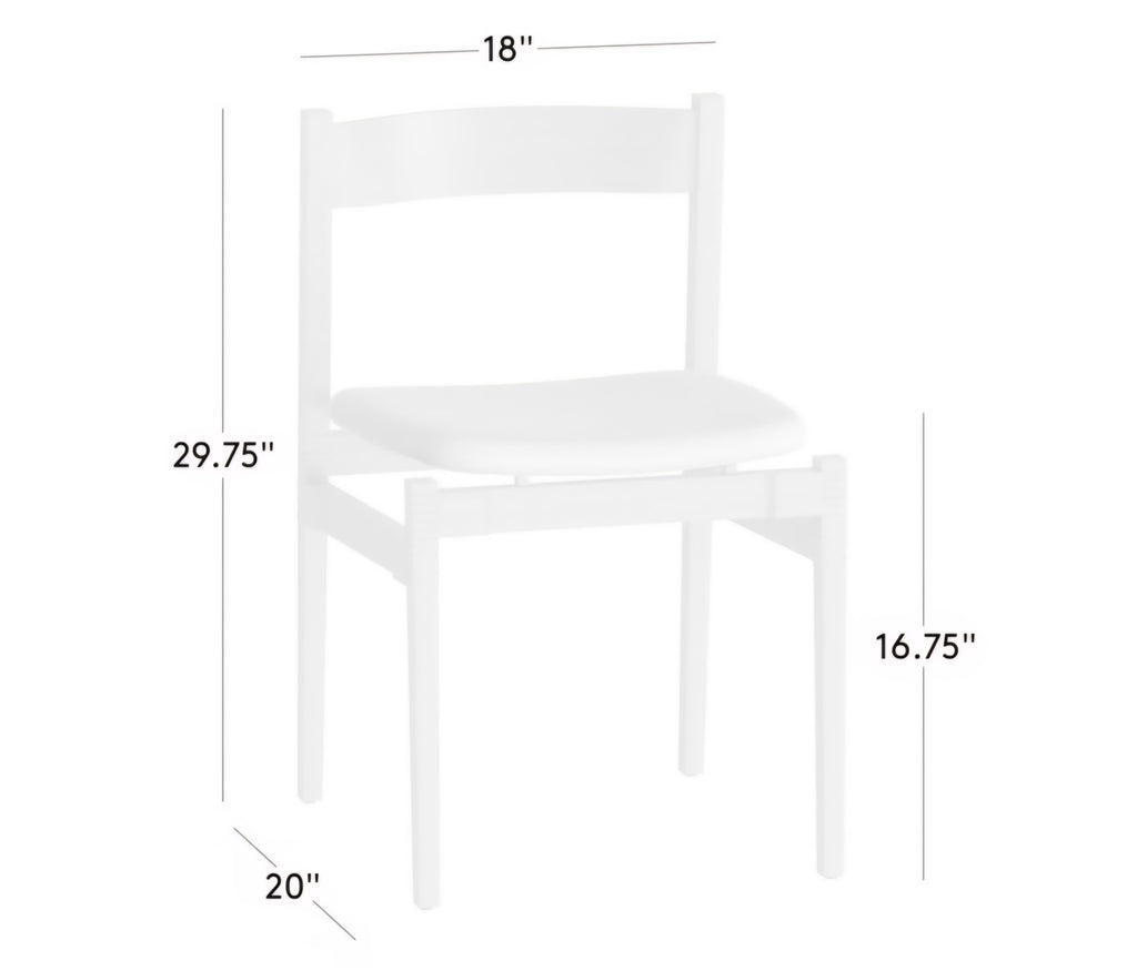 THE ONE × Ambrogio — Walnut Wood and White Upholstered Dining Chair