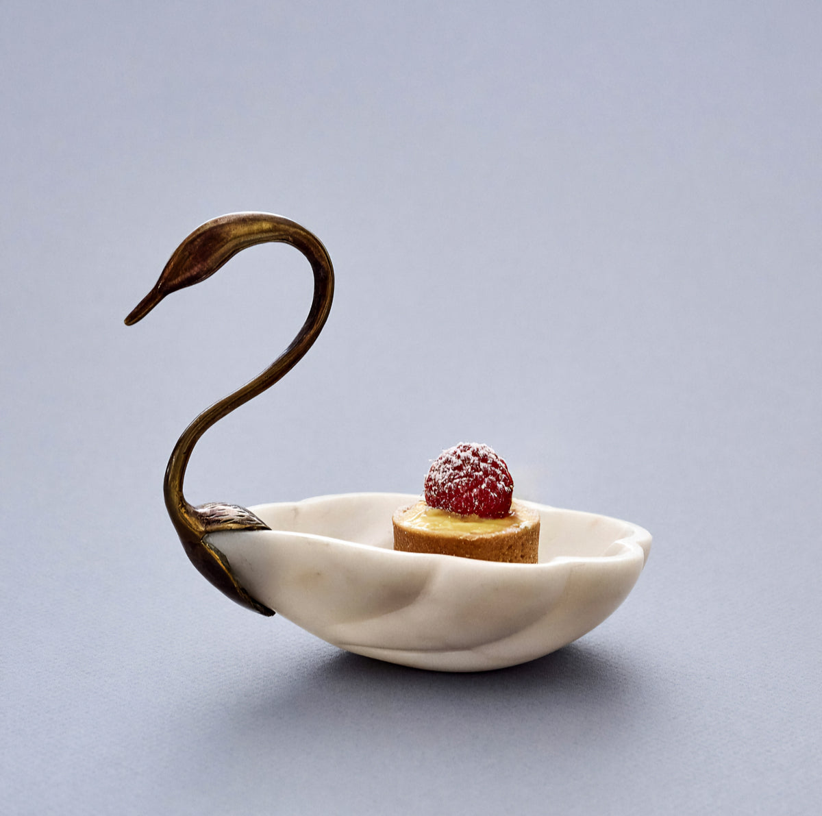 THE ONE × Odetta — White Marble and Cast Brass Serving Bowl