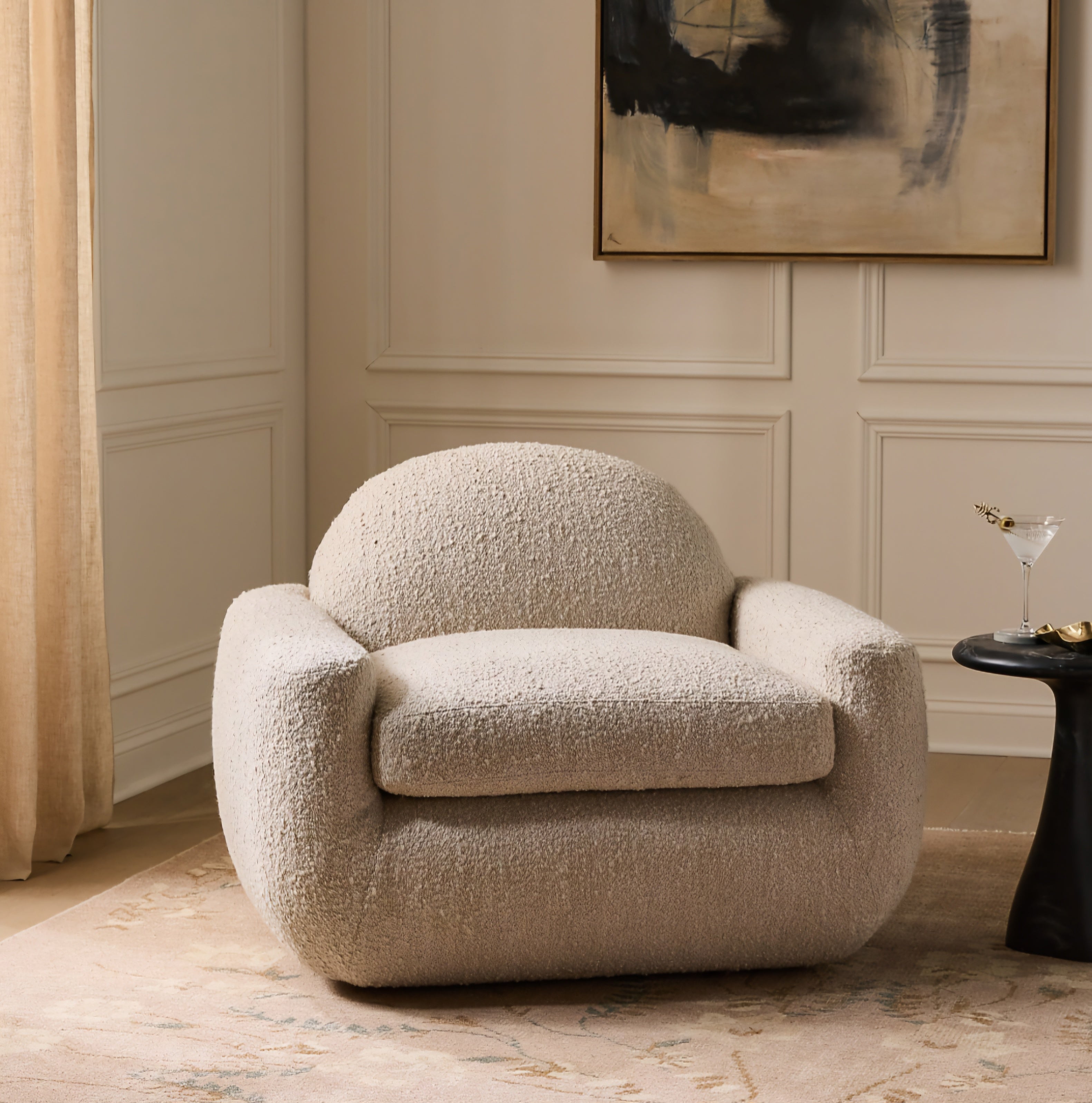 THE ONE × Aldine — Spice Brown Performance Chenille Accent Chair
