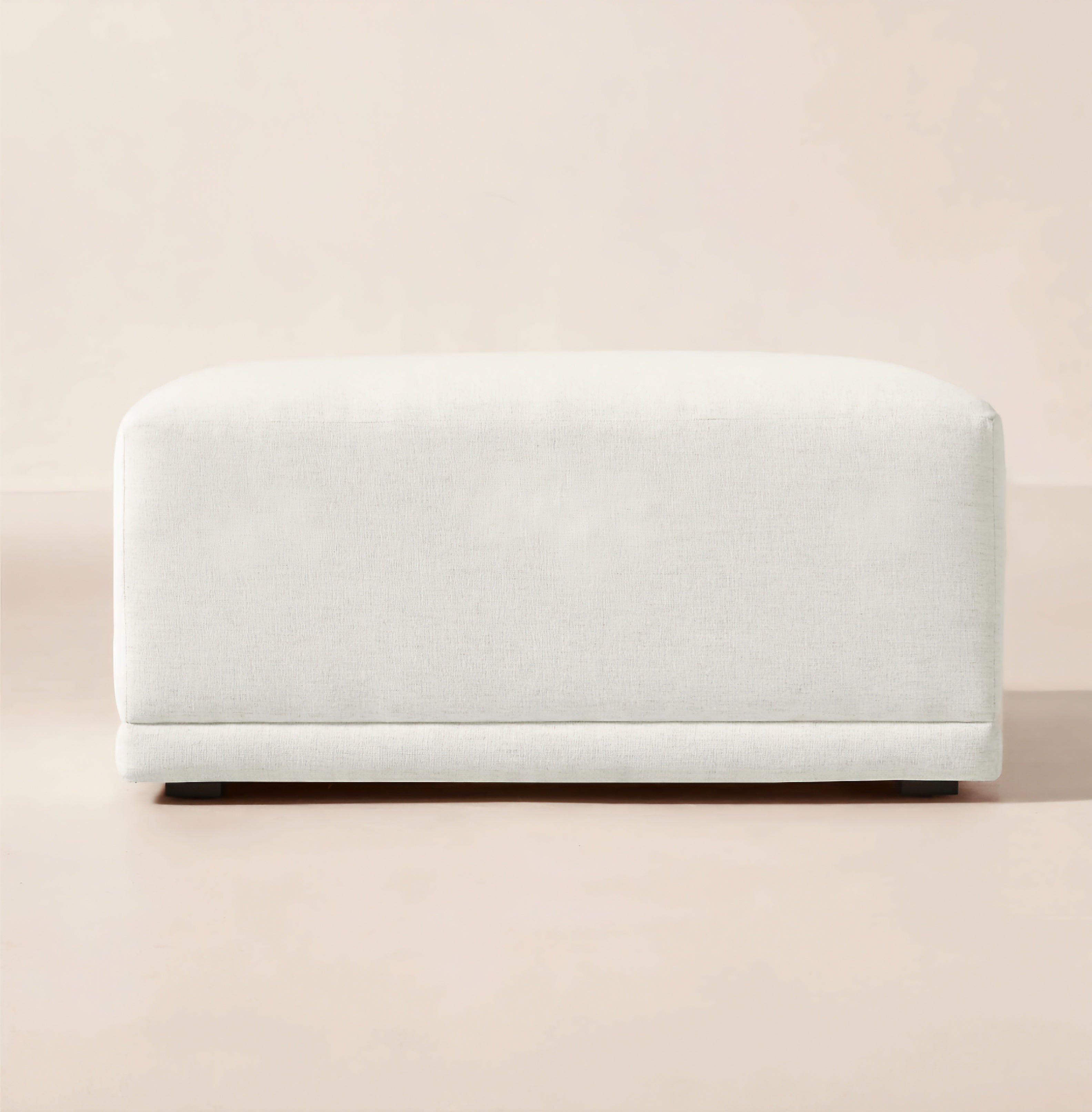 THE ONE × Faible — White Performance Linen Standard Depth Ottoman
