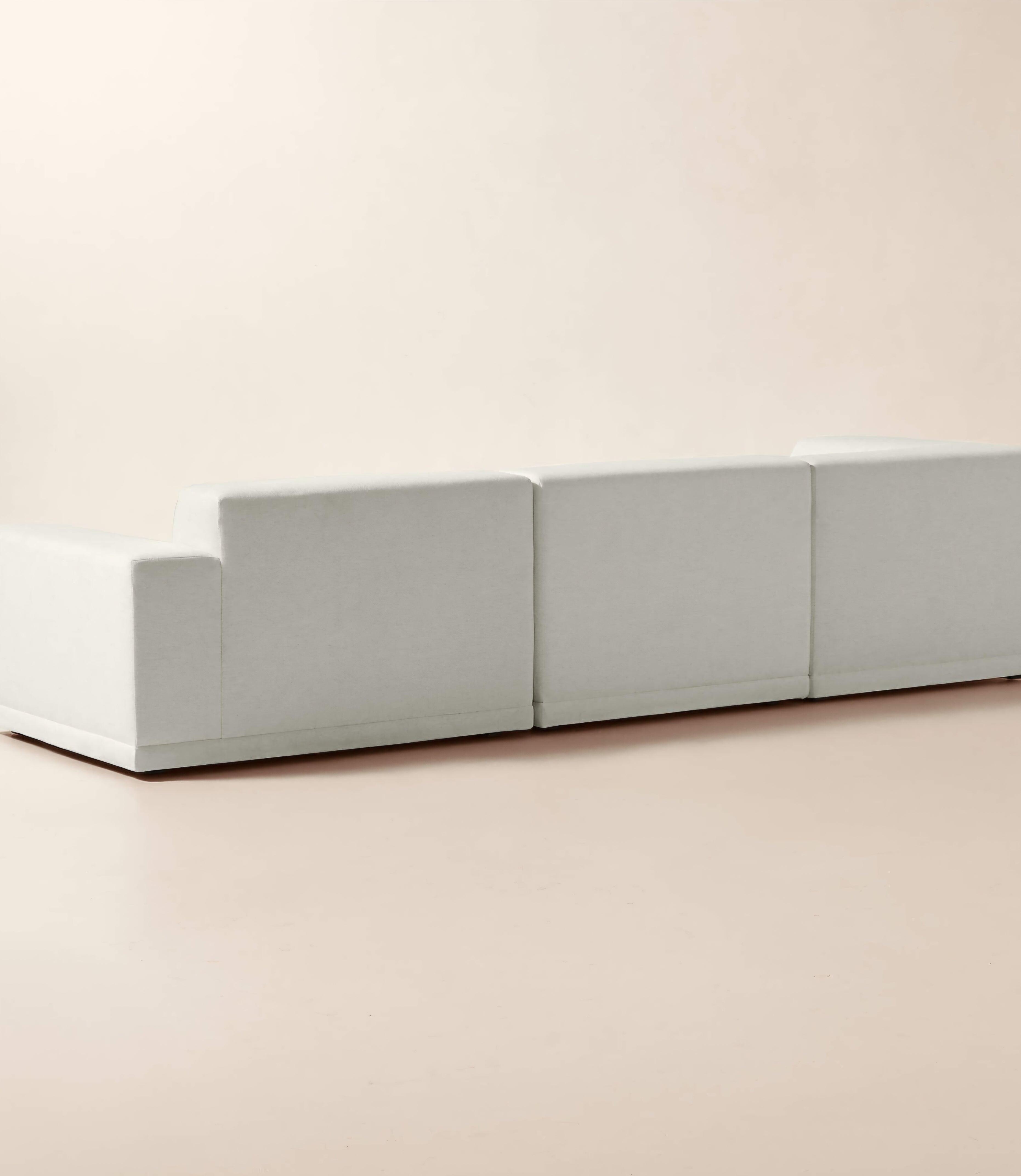 THE ONE × Faible — 4-Piece L-Shaped White Performance Linen Standard Depth Sectional Sofa with Right Arm