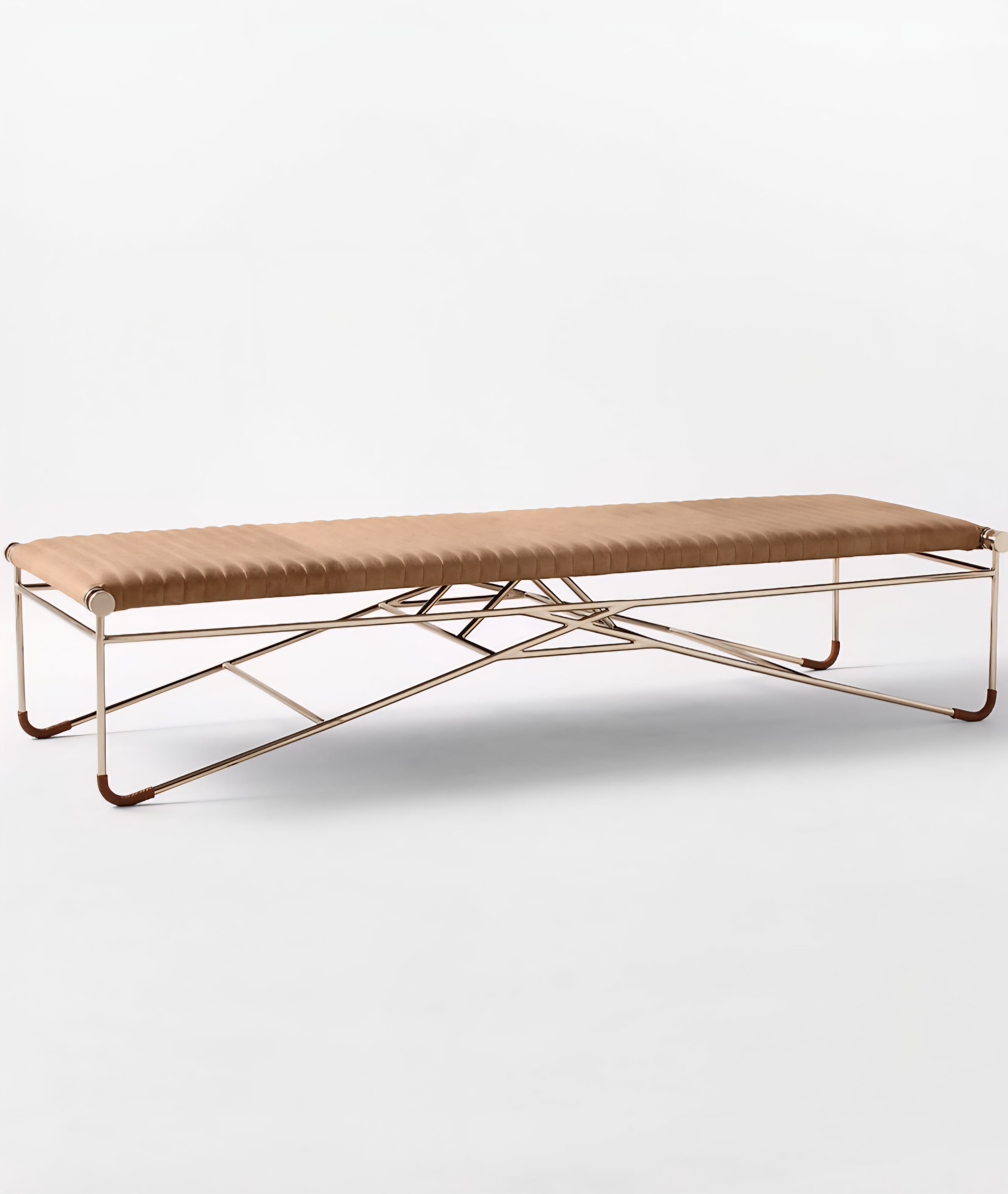 THE ONE × La Strizza — Saddle Leather Bench with Bolster Pillows