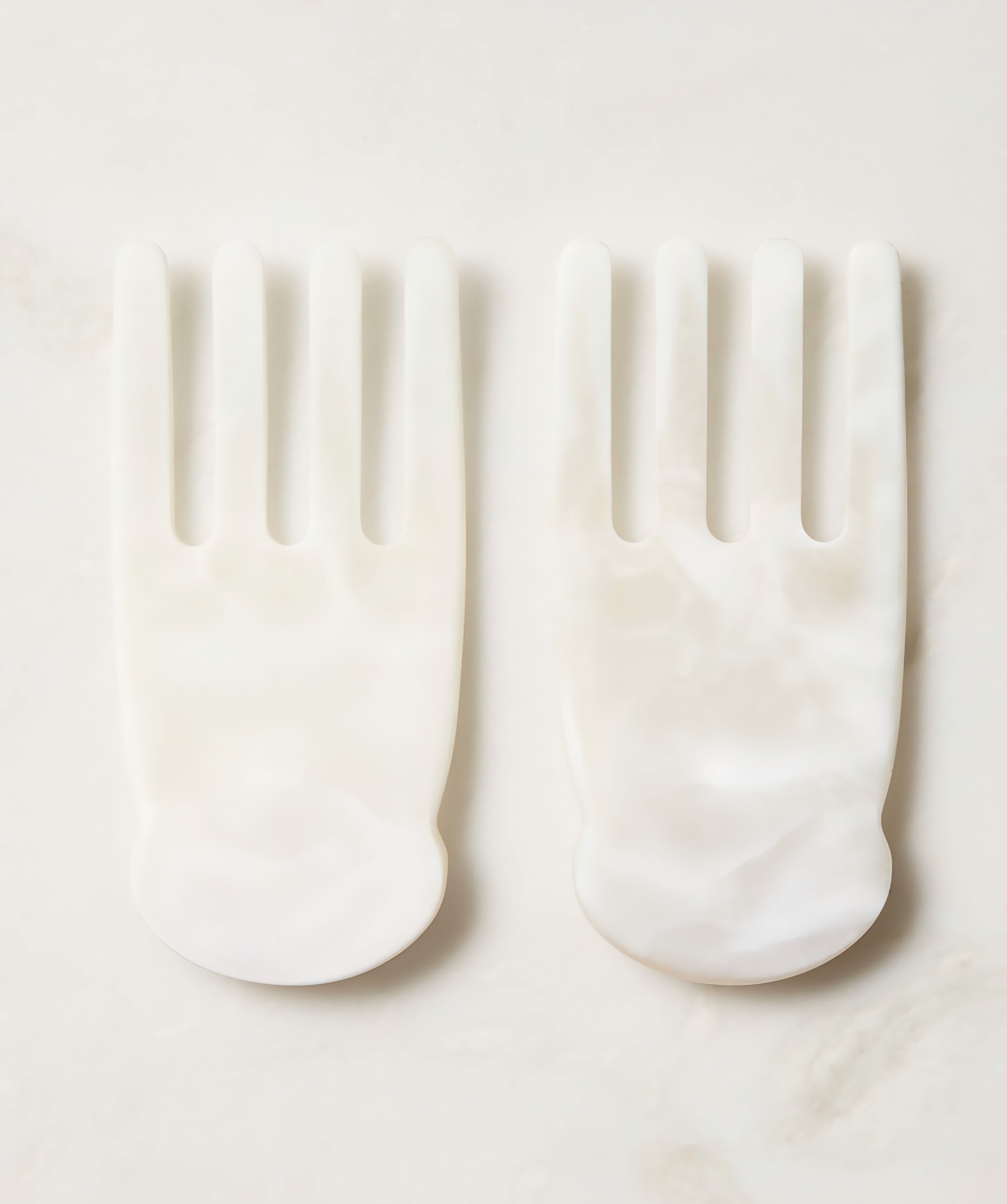 THE ONE × Radley — White Swirl Resin Salad Servers Set of 2