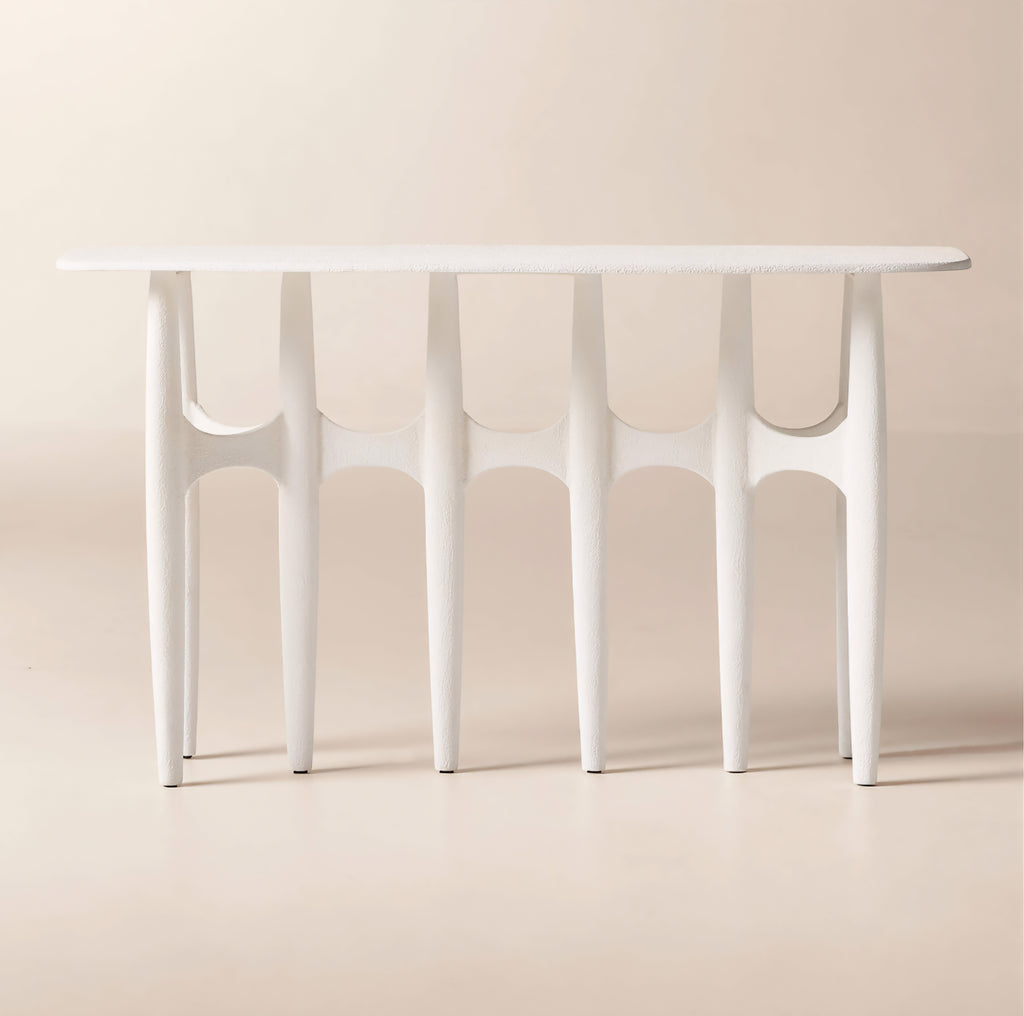 THE ONE × Bixby — White Cast Aluminum Console Table