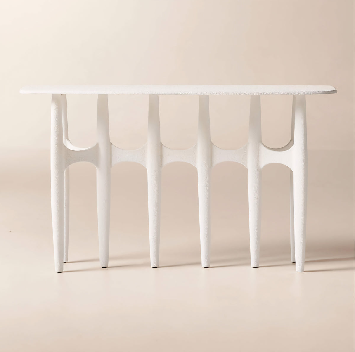THE ONE × Bixby — White Cast Aluminum Console Table