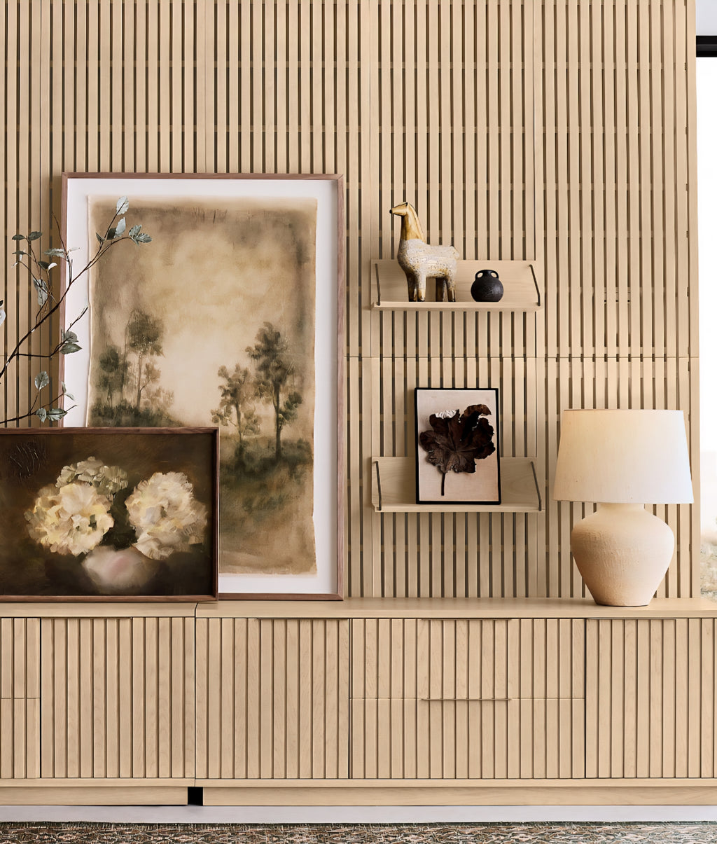THE ONE × Batten-White Oak Storage Media Console (72")