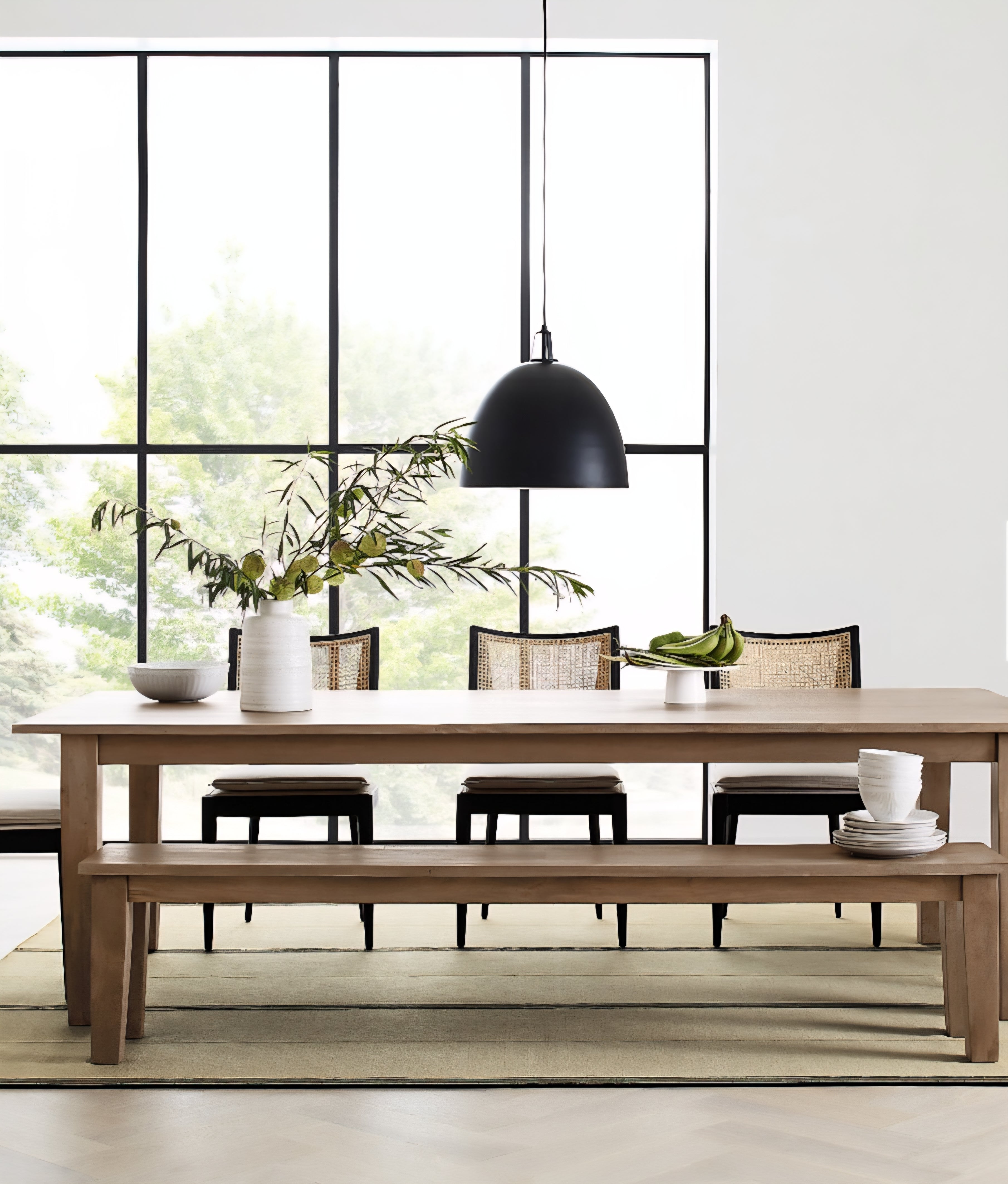 THE ONE × Libby — Light Brown Wood + Natural Cane Dining Chair