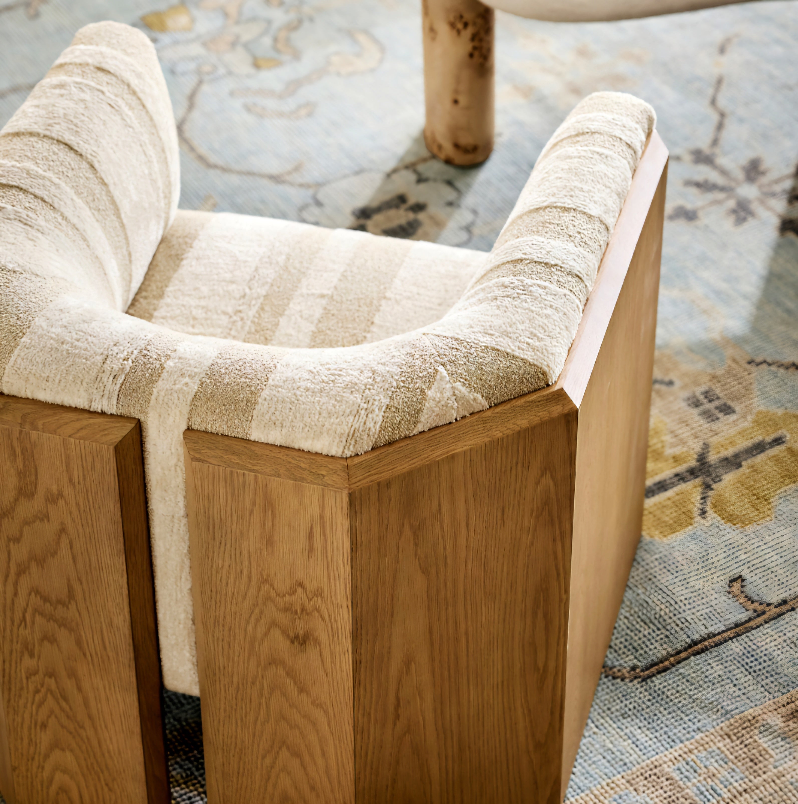THE ONE × Anvers — Striped Wood Accent Chair