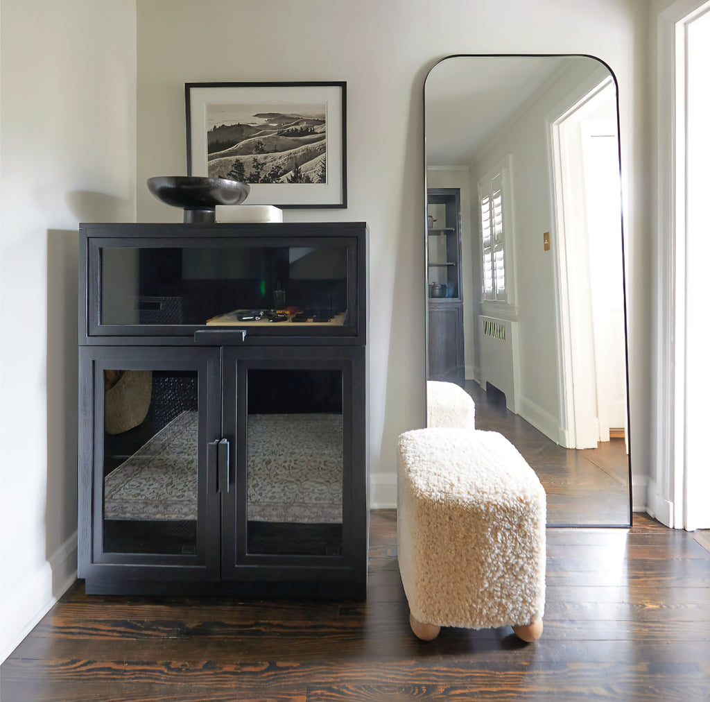 THE ONE × Edge — Walnut Arch Rectangle Floor Mirror