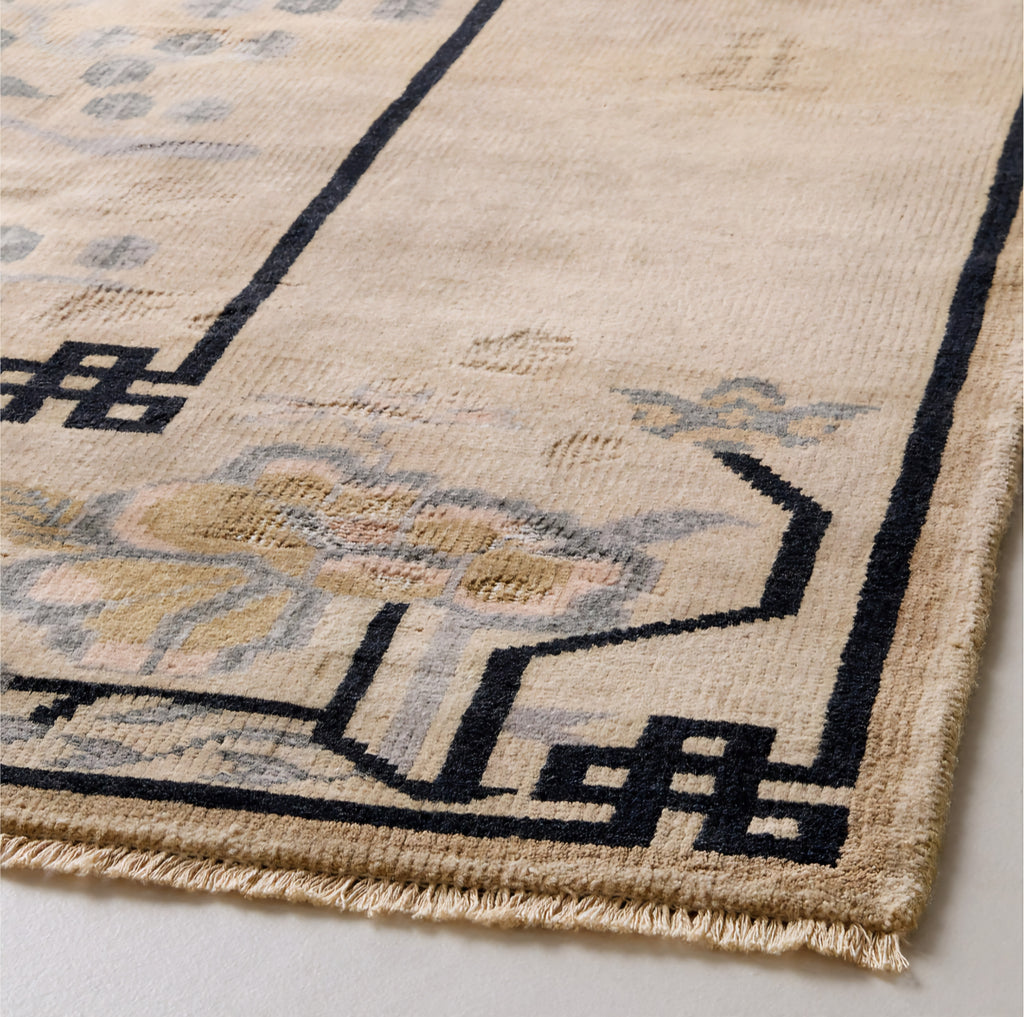 THE ONE × Fiora — Hand-Knotted Distressed Warm White New Zealand Wool Area Rug
