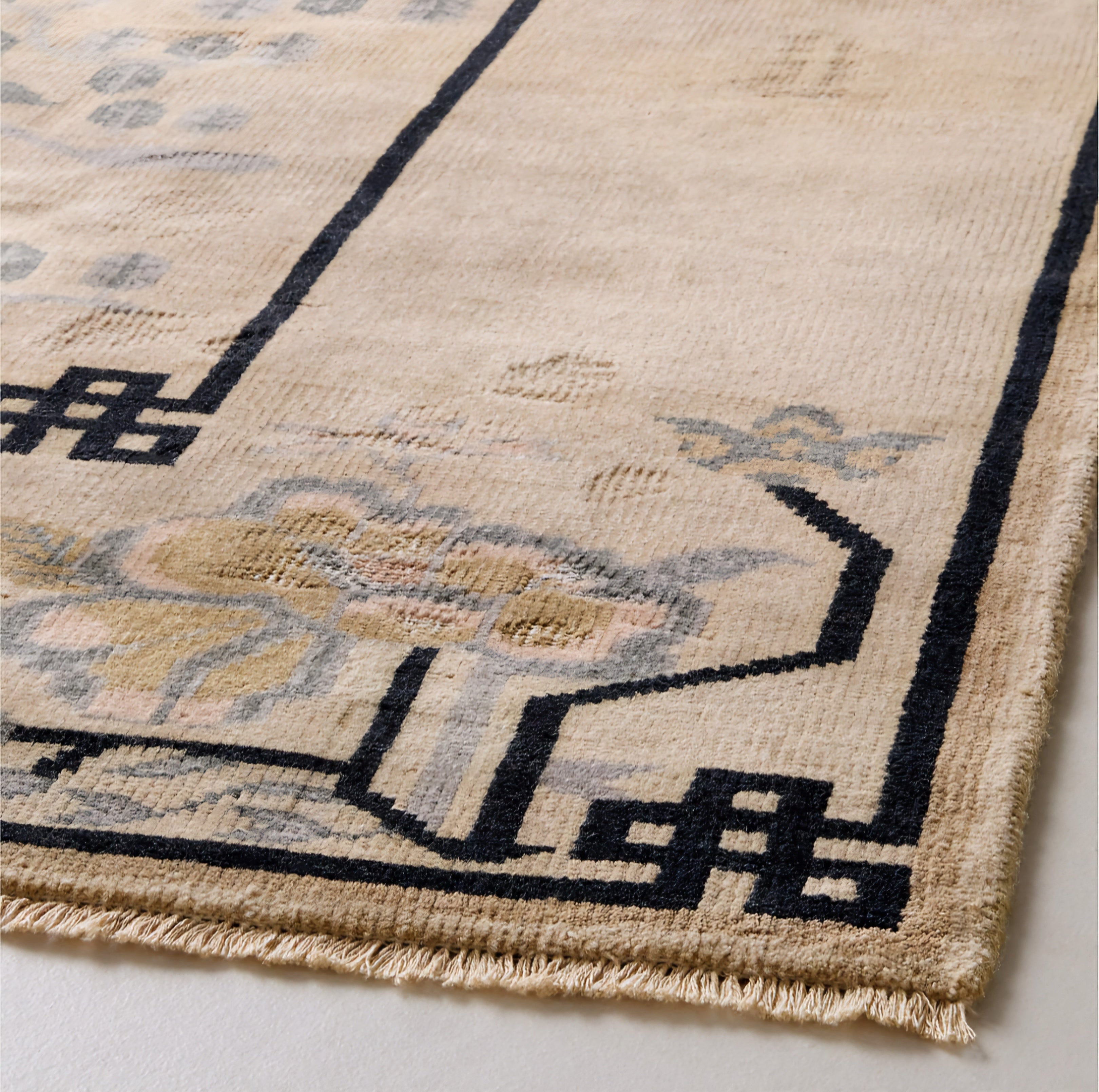 THE ONE × Fiora — Hand-Knotted Distressed Warm White New Zealand Wool Area Rug