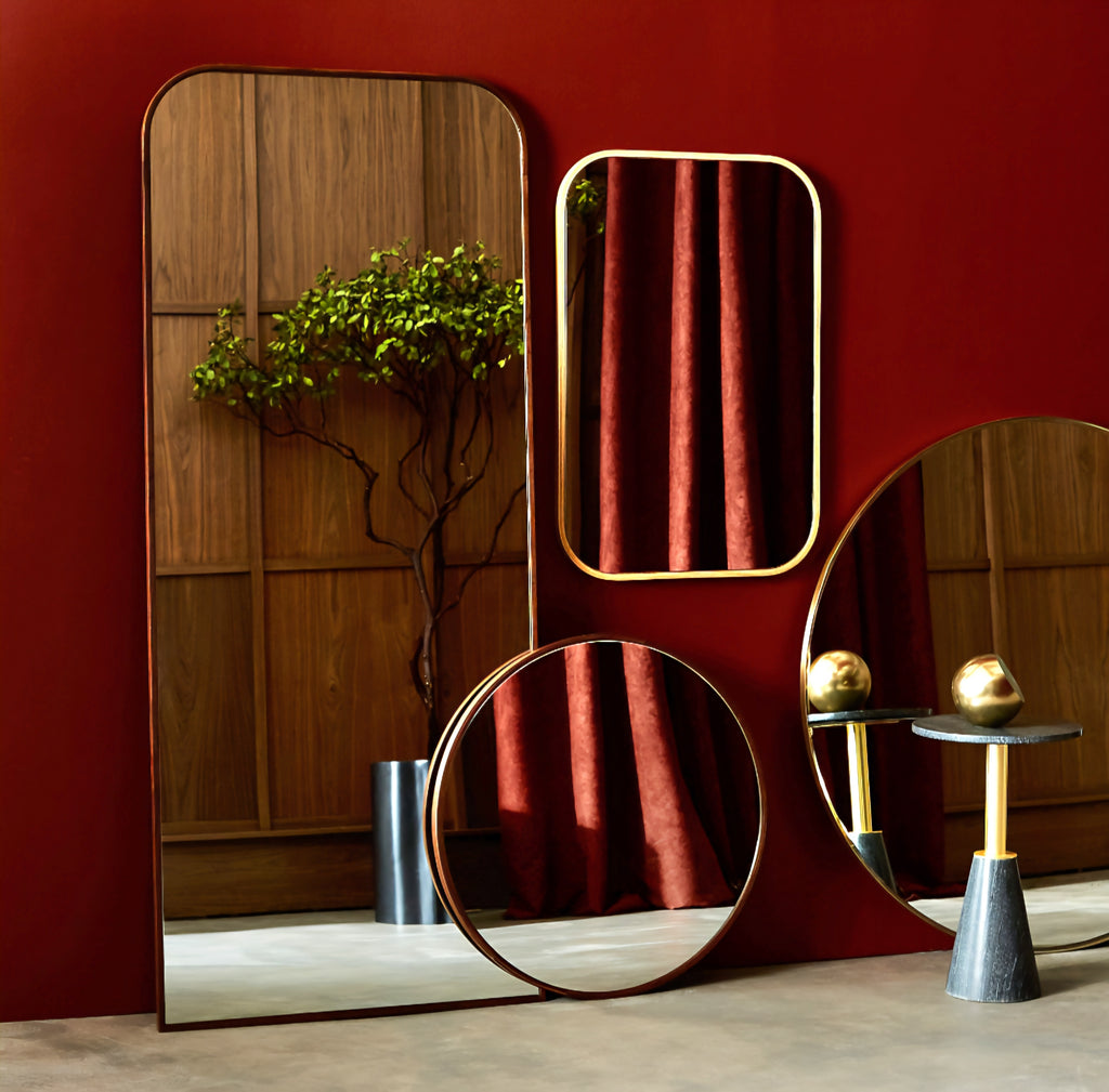 THE ONE × Edge — Walnut Arch Rectangle Floor Mirror