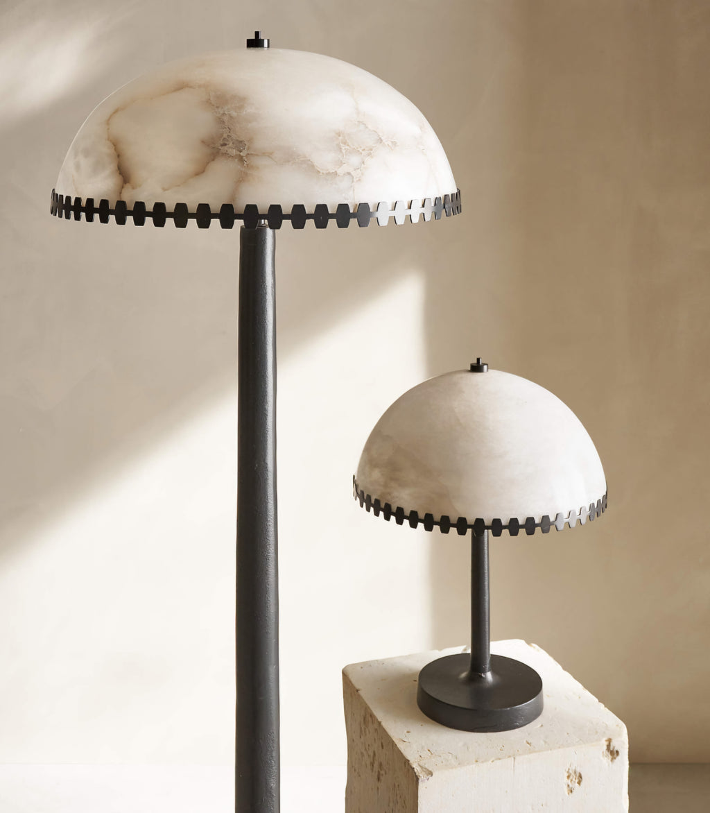 THE ONE × Oceana — Black Metal Table Lamp with Alabaster Shade