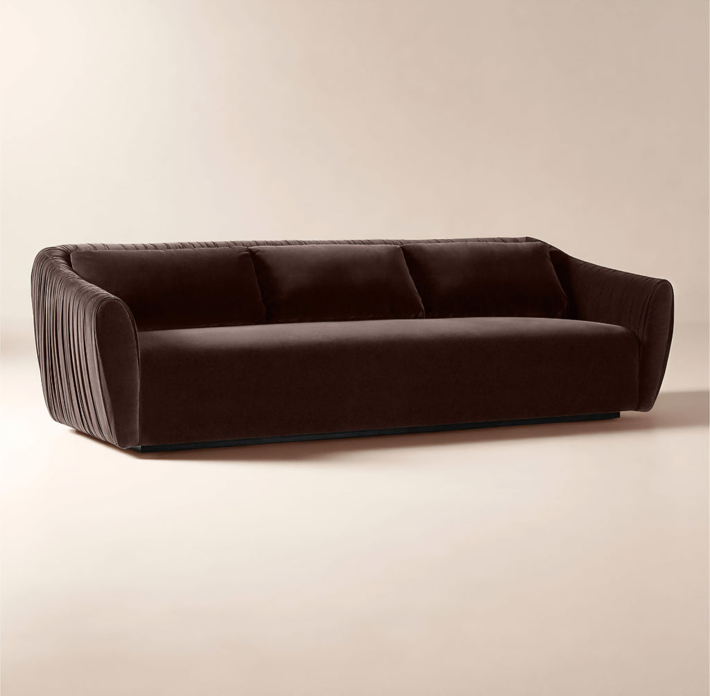 THE ONE × Ruched Velvet Sofa