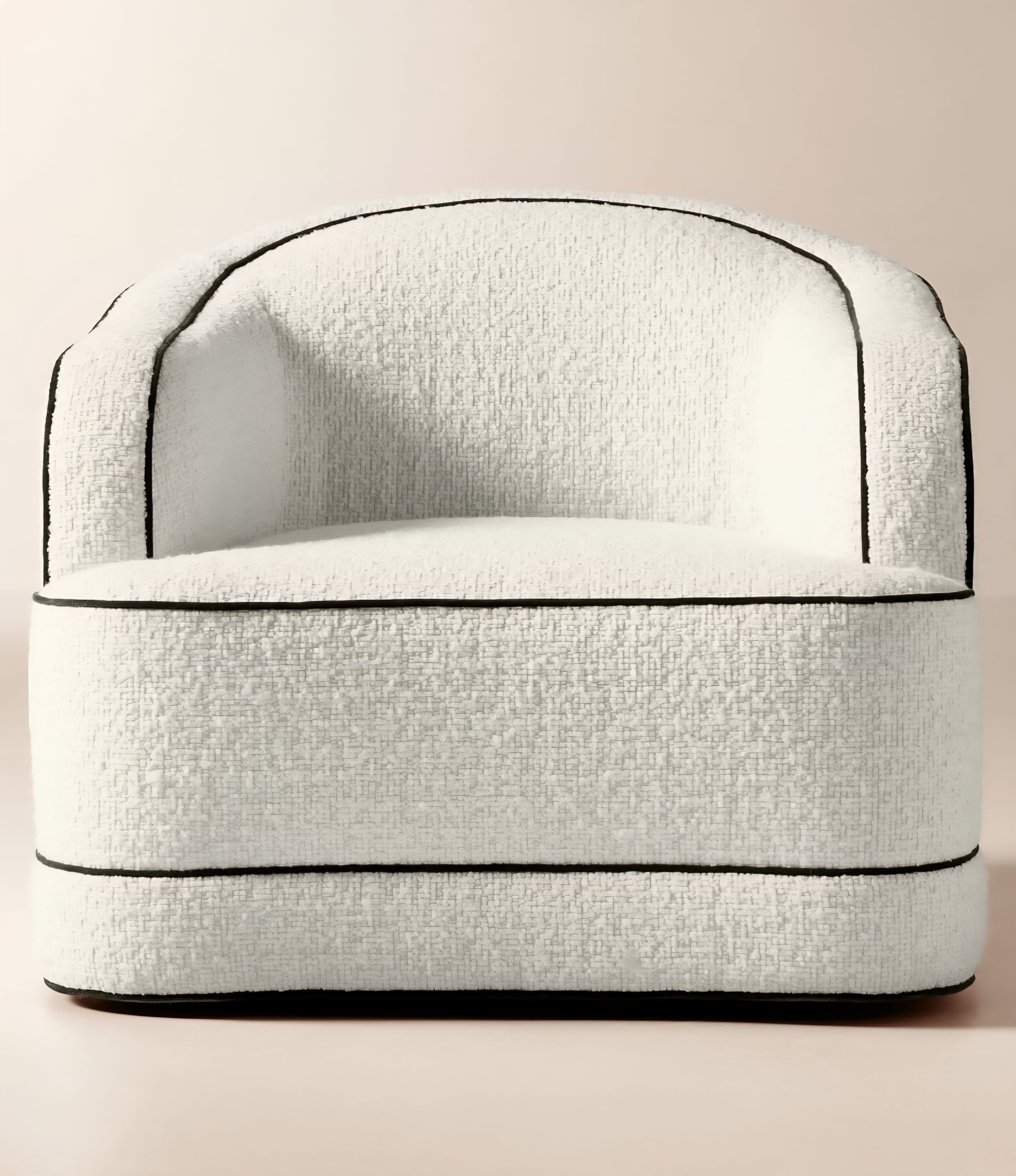 THE ONE × Mylene — Ivory Boucle Swivel Chair
