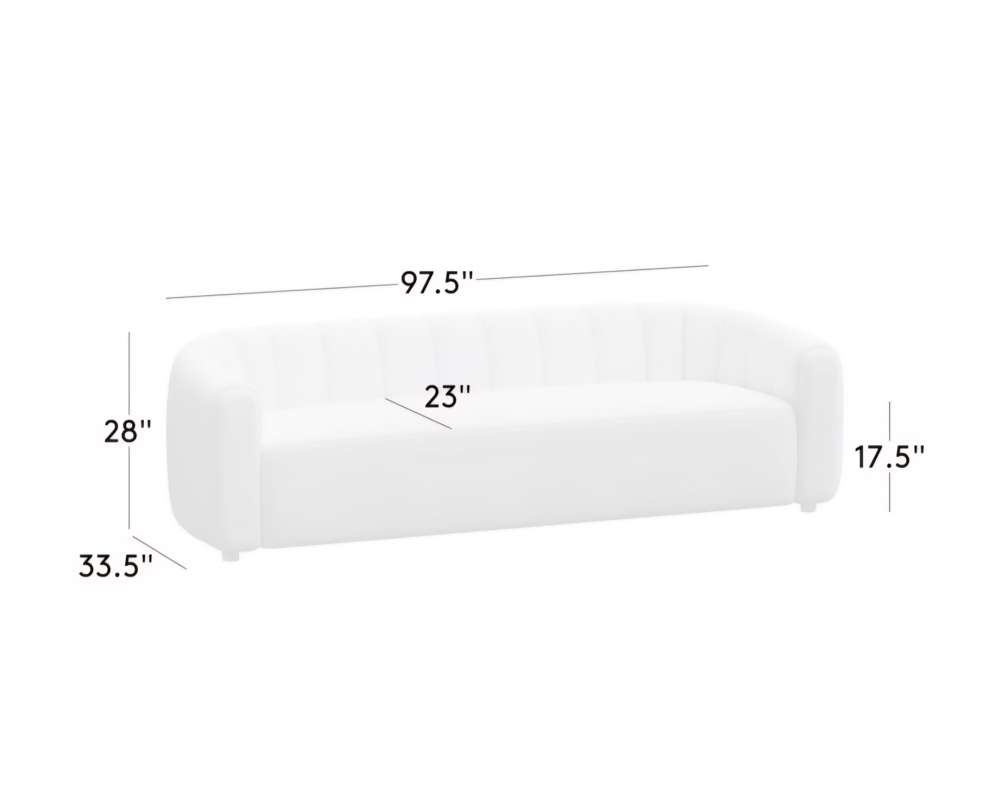 THE ONE × Fitz — Channeled White Boucle Loveseat