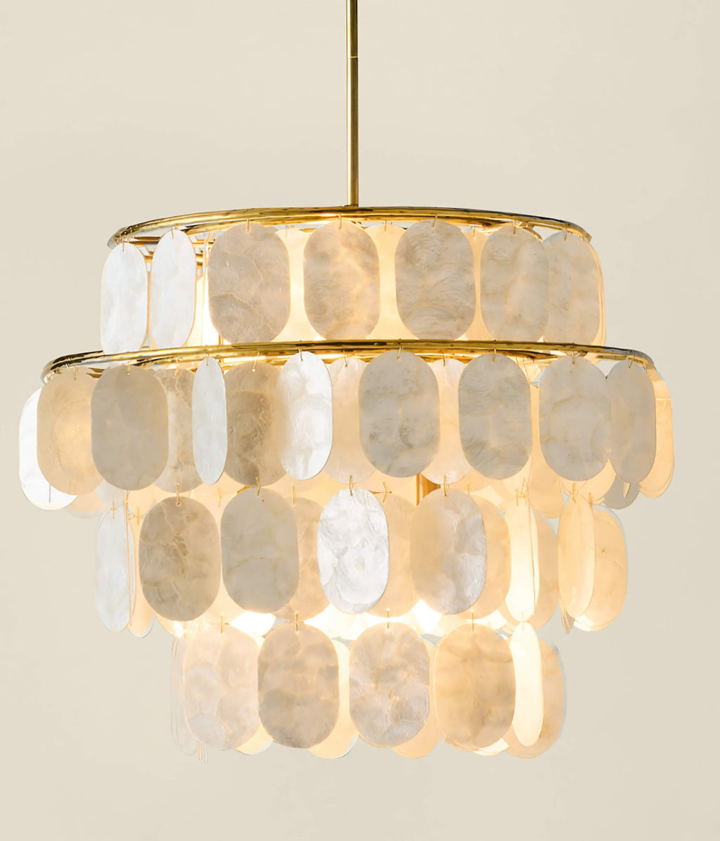 THE ONE × Terese — Aged Brass Capiz Pendant Light
