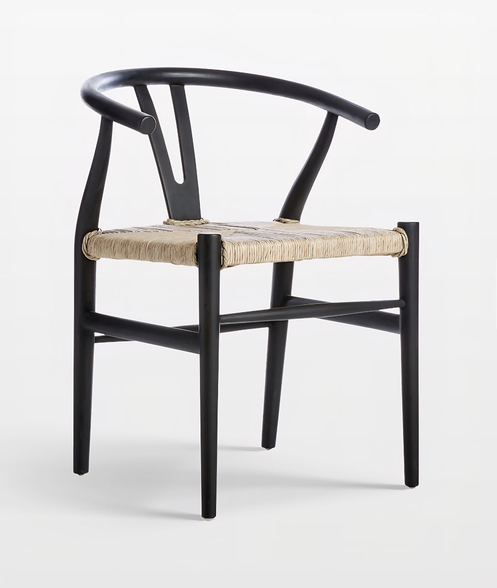 THE ONE × Crescent — Black Wood Wishbone Dining Chair
