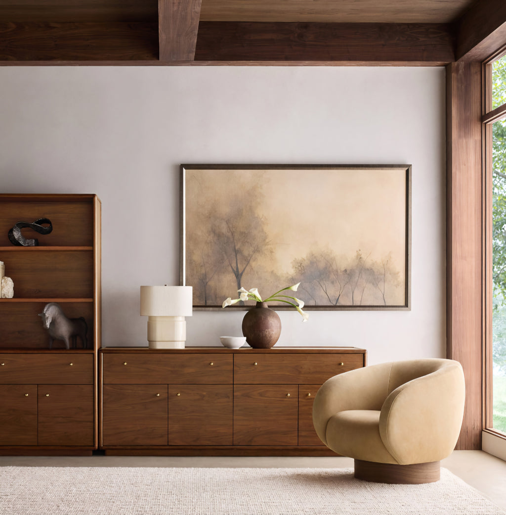 THE ONE × Kessler — Leather Swivel Accent Chair