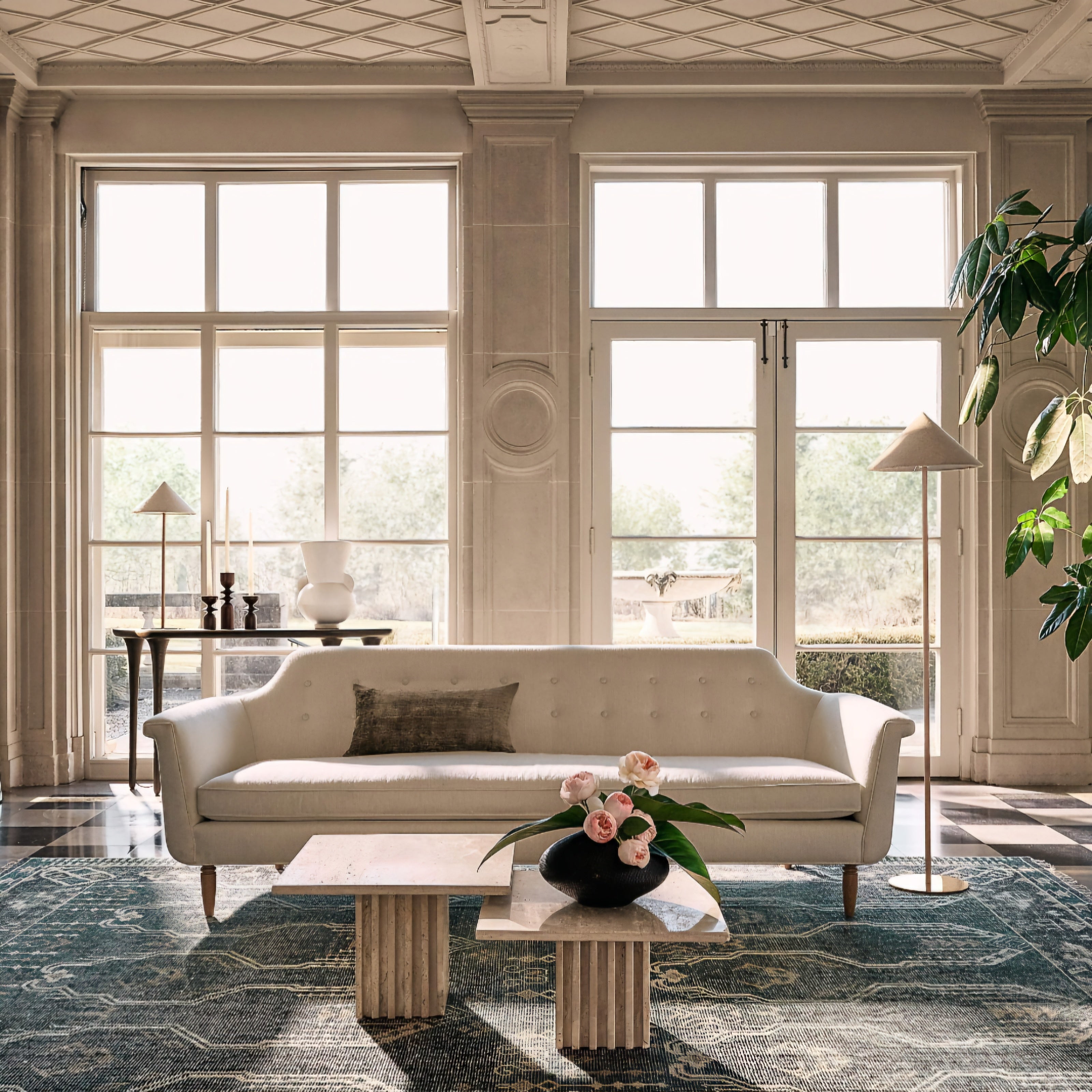 THE ONE × Carve — Travertine Cocktail Table Set