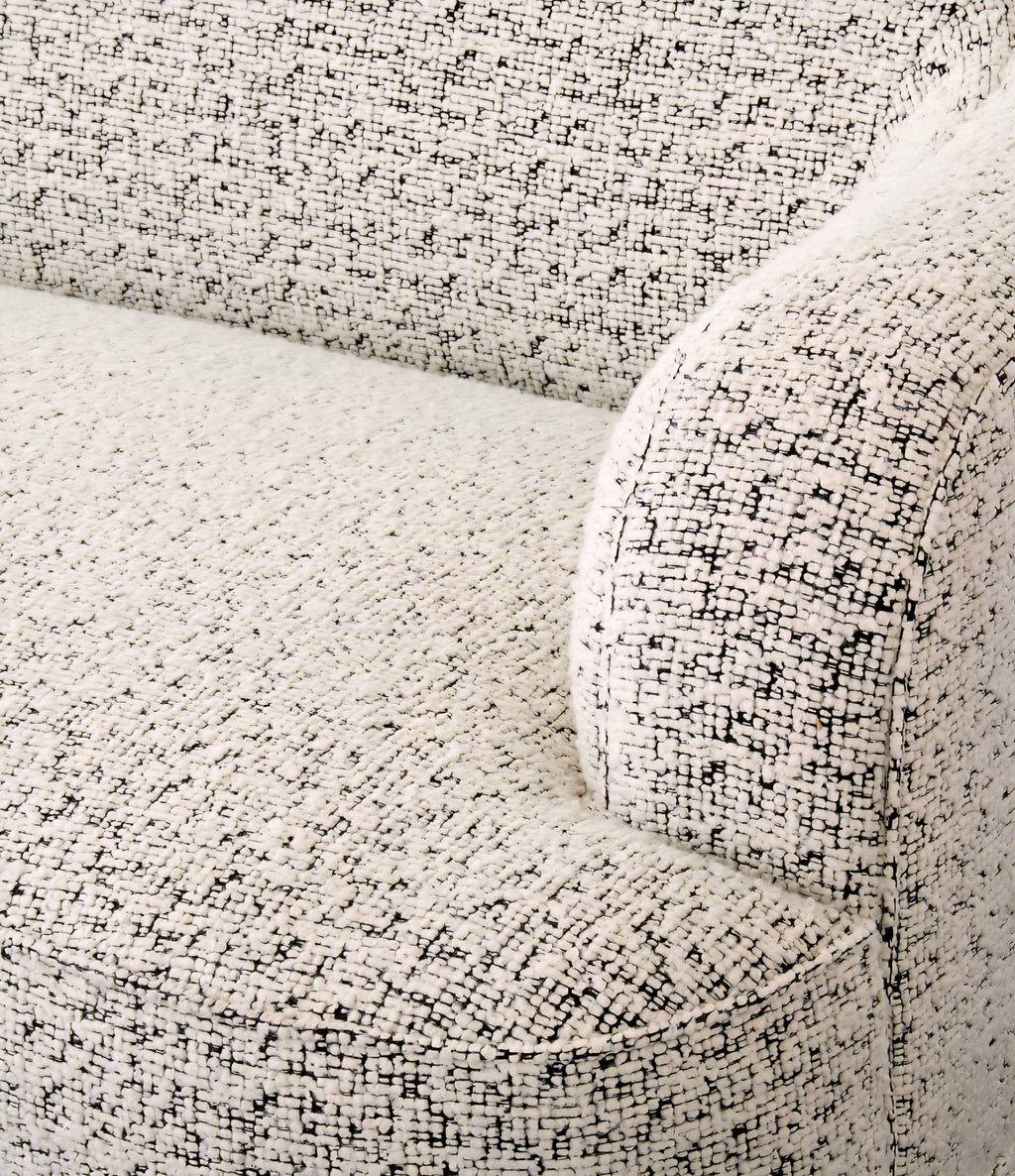 THE ONE × Mylene — Black and White Boucle Curved Sofa by goop