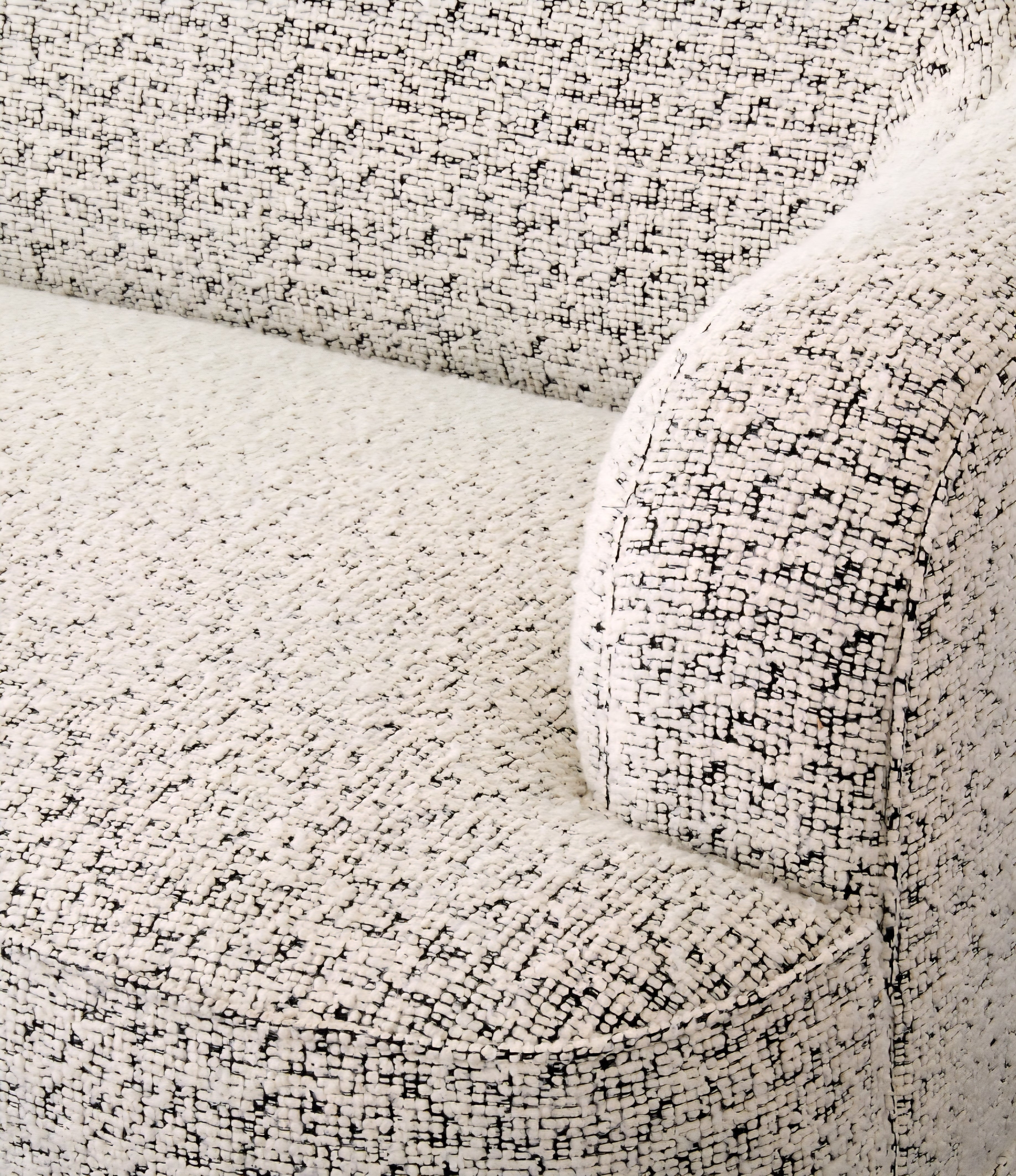 THE ONE × Mylene — Black and White Boucle Curved Sofa by goop