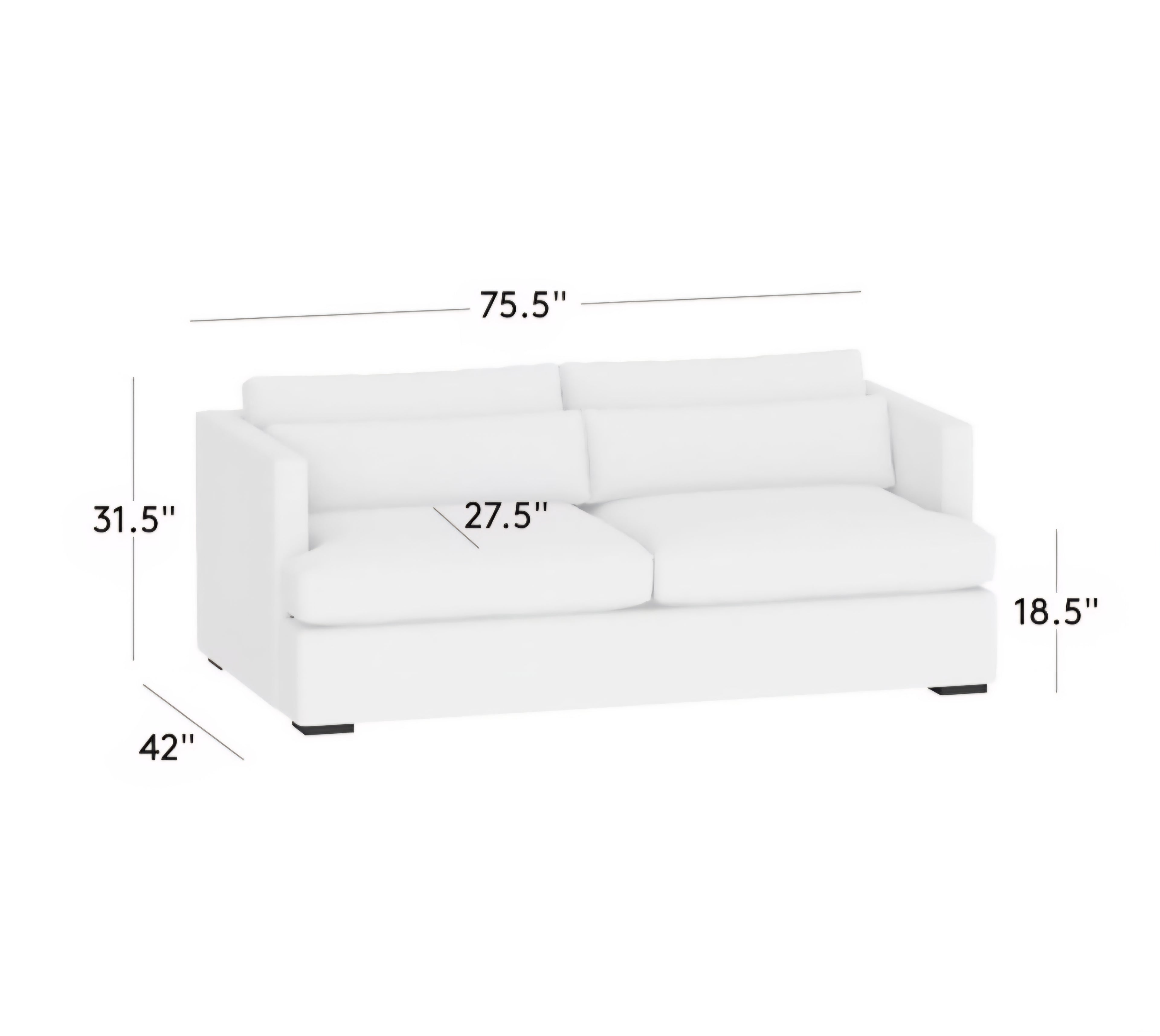 THE ONE × Eastman — White Performance Fabric Sofa