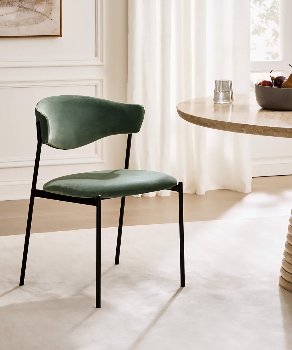 THE ONE × Damato — Mink Velvet Dining Chair