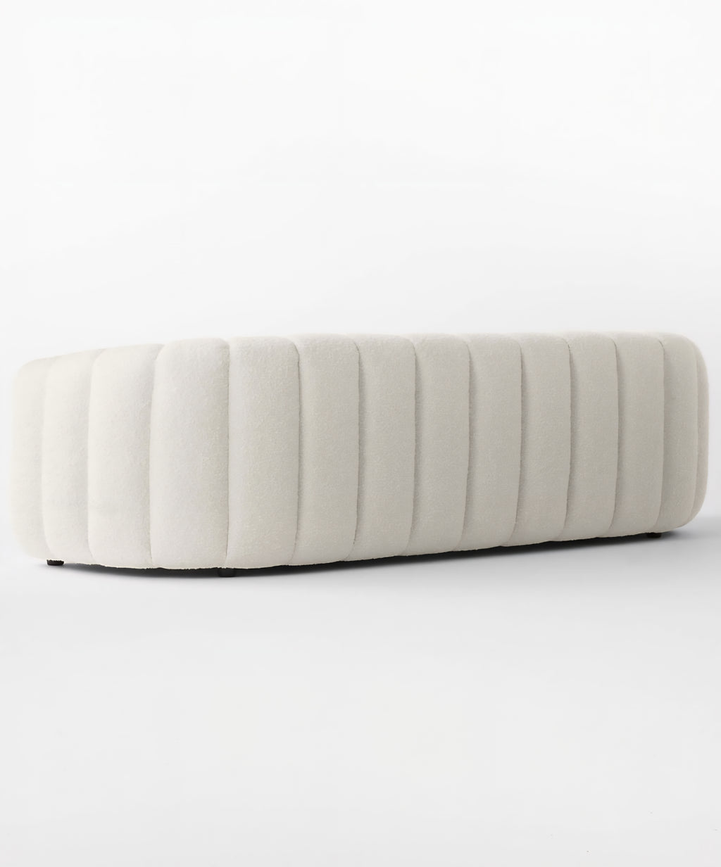 THE ONE × Fitz — Channeled White Boucle Loveseat