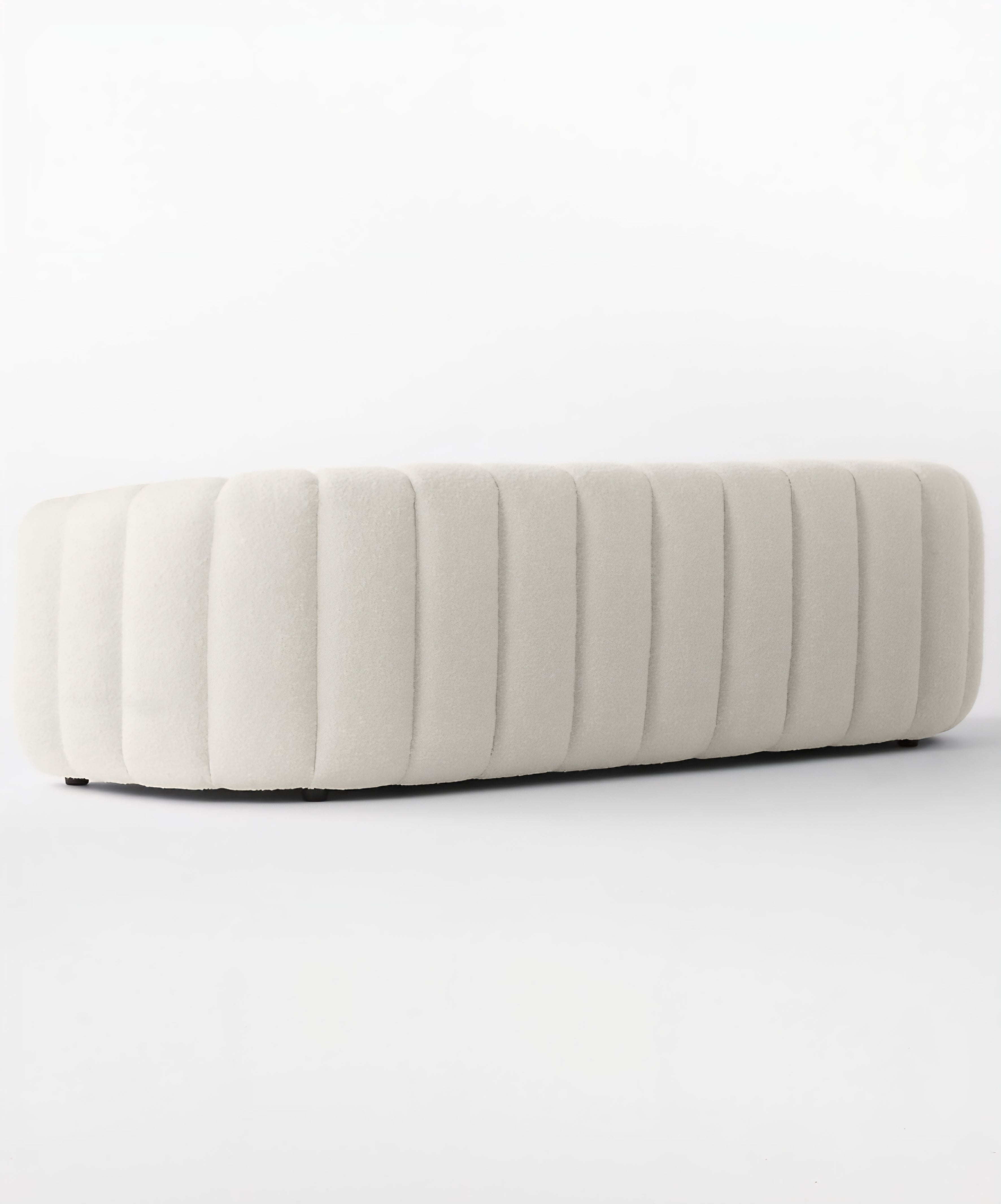 THE ONE × Fitz — Channeled White Boucle Loveseat