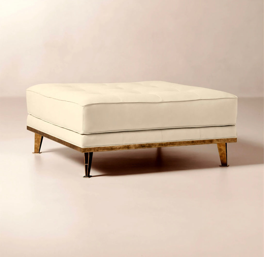THE ONE × Itero — Burgundy Leather Ottoman