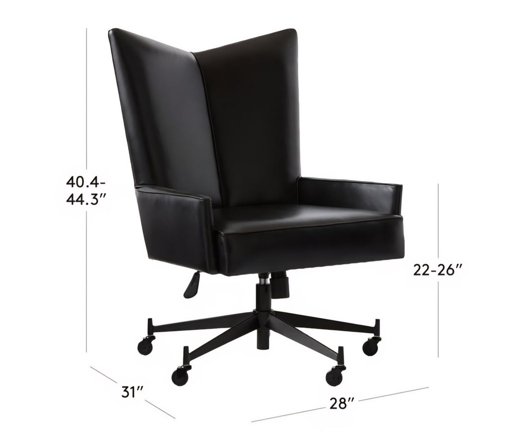 THE ONE × Bowtie — Black Leather Office Chair