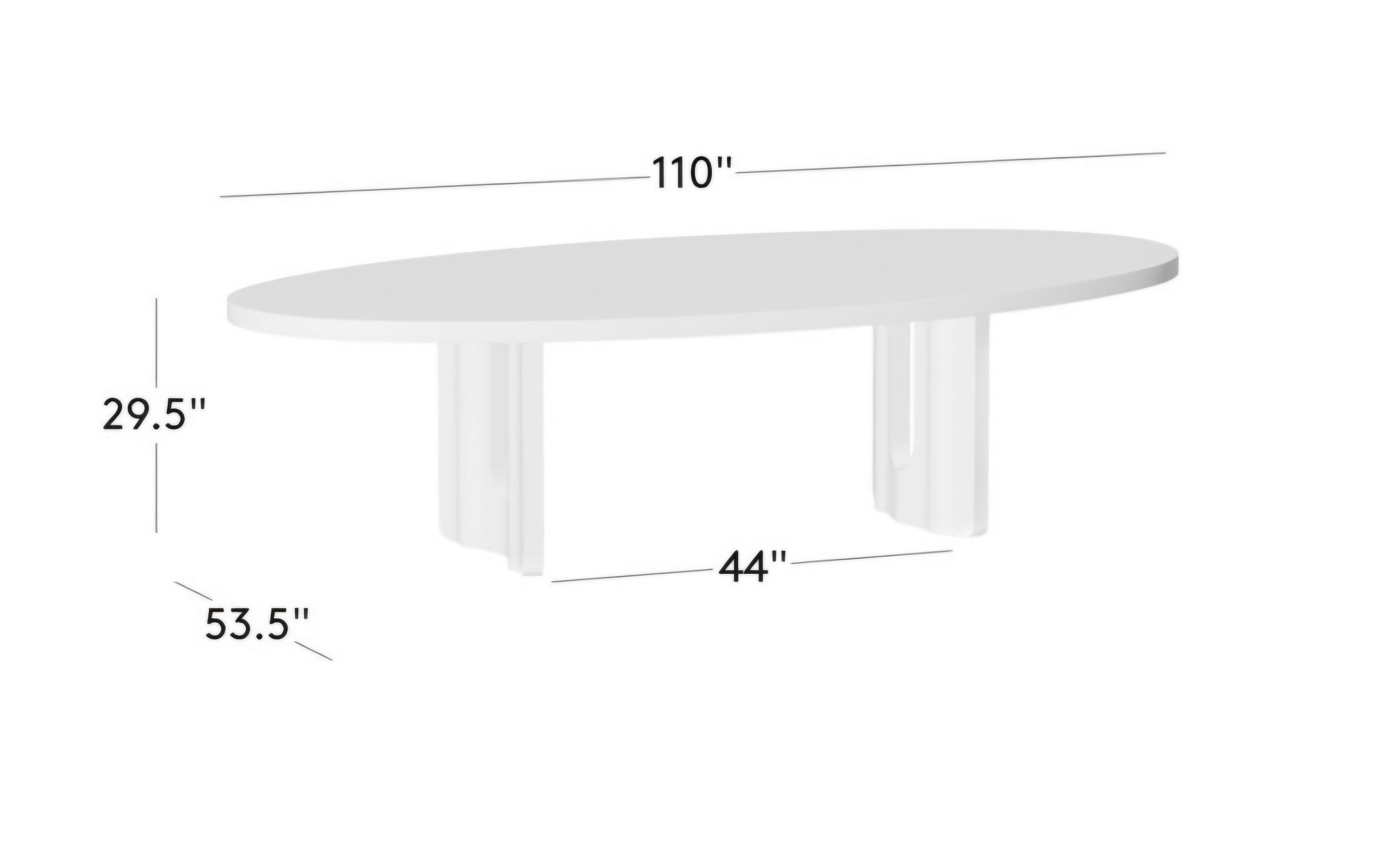 THE ONE × Albertine — Oval Oak and Unlacquered Brass Dining Table