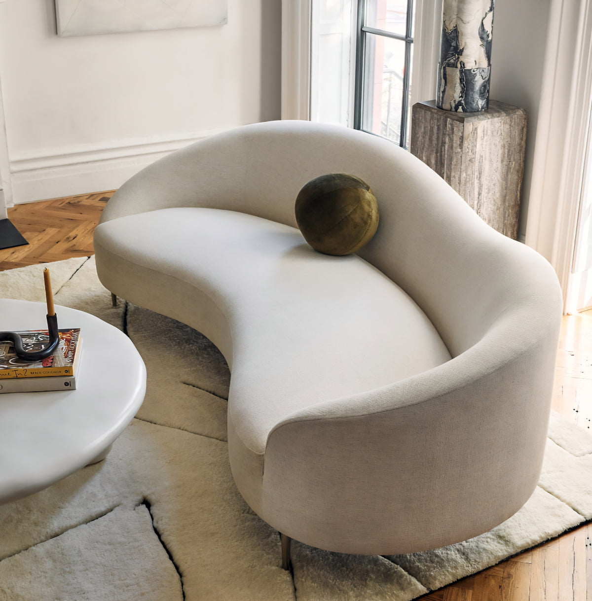 THE ONE × Curvo — White Performance Fabric Sofa by Goop