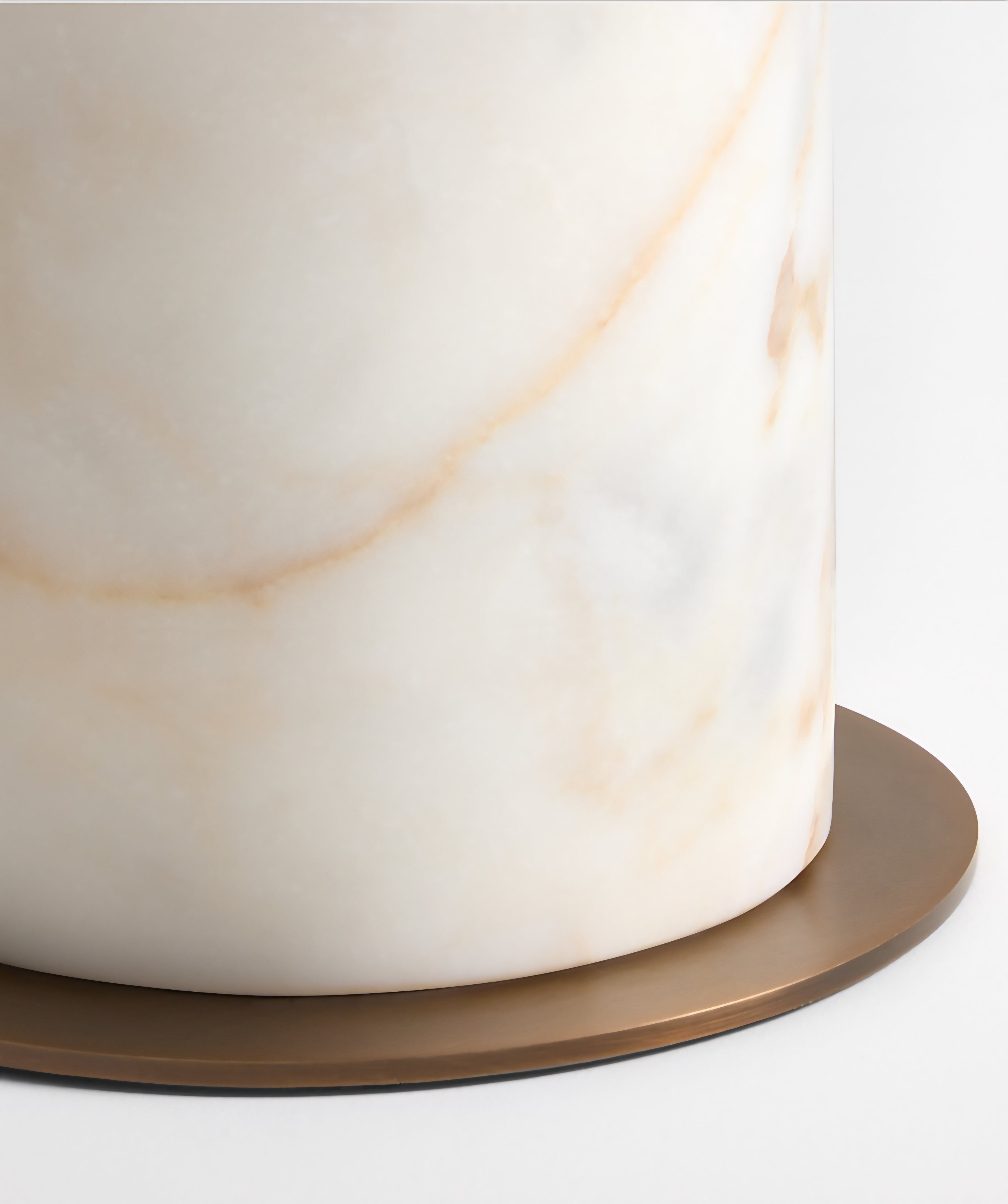 THE ONE × Beachwood — Calacatta Marble Table Lamp with Wicker Shade (20.7")