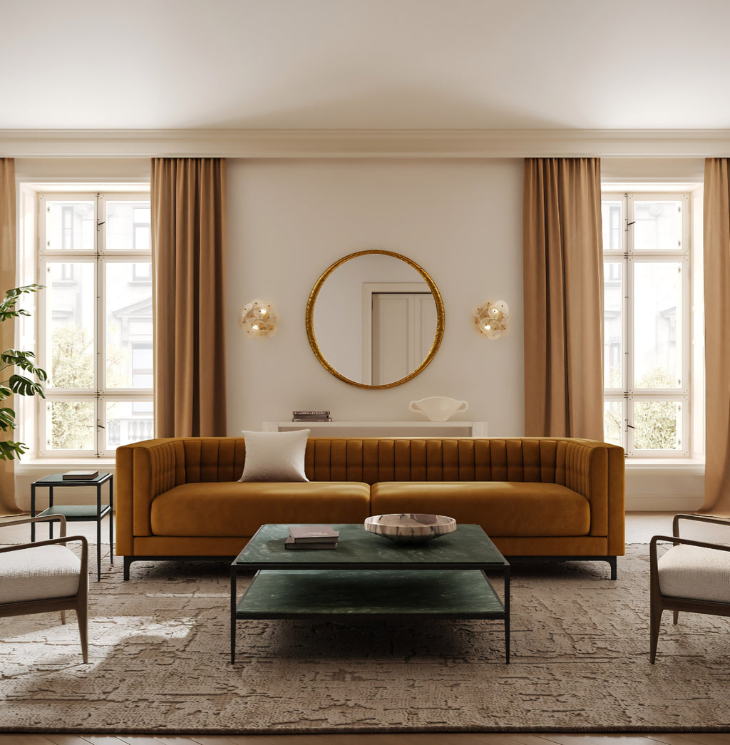THE ONE × Ambroise — Light Taupe Velvet Sofa