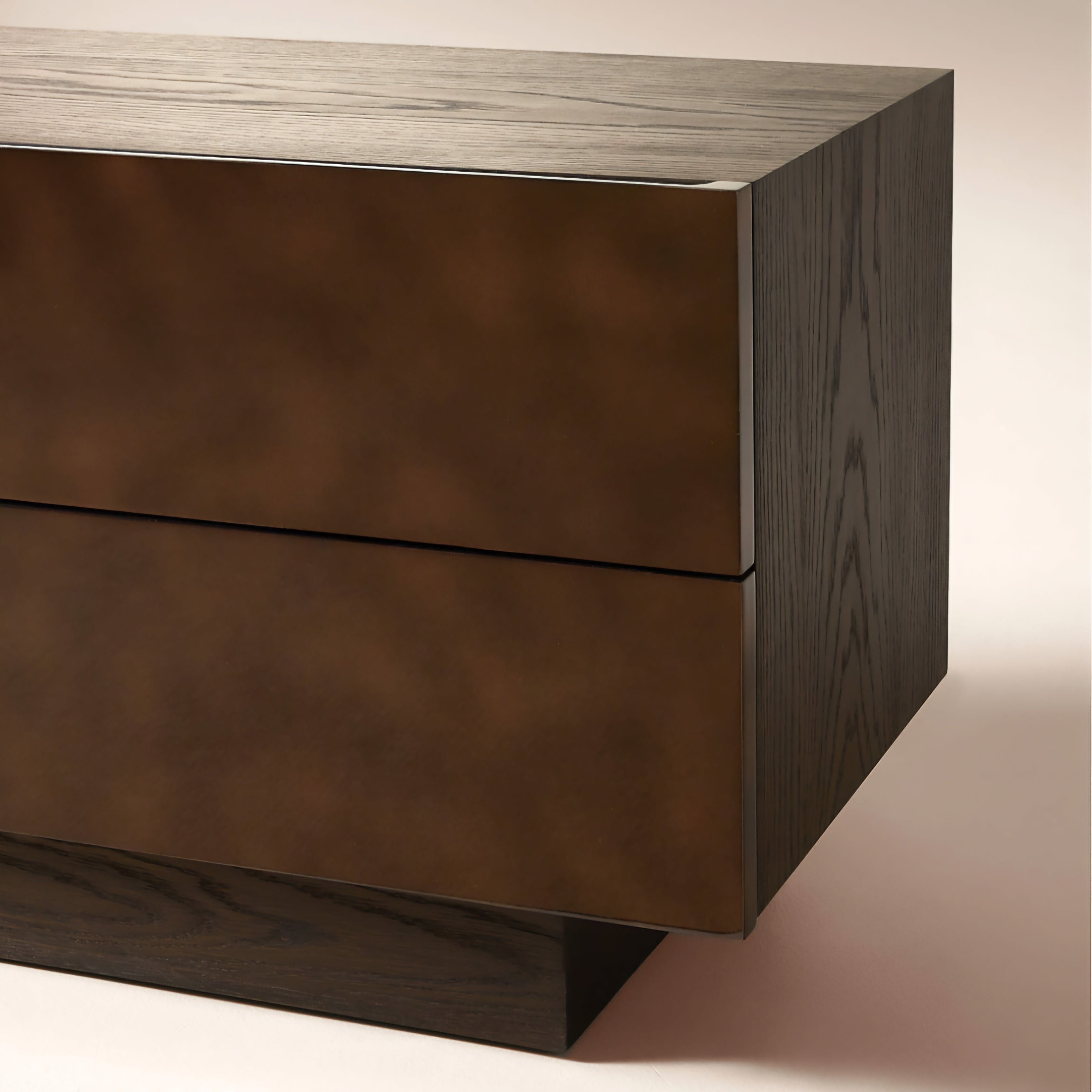 THE ONE × Hudson — Lacquered Dark Brown Wood Nightstand