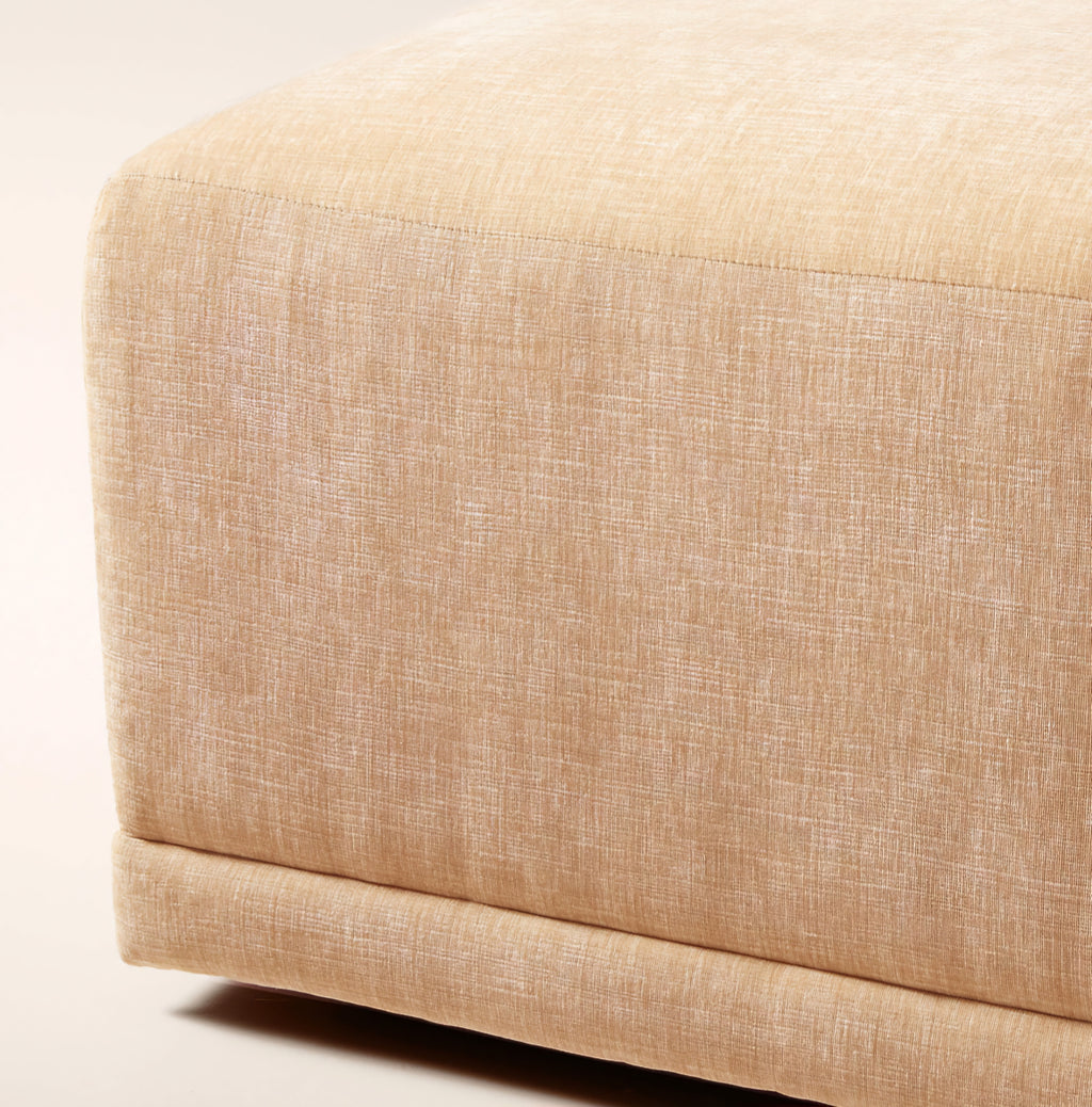 THE ONE × Faible — White Performance Linen Standard Depth Ottoman